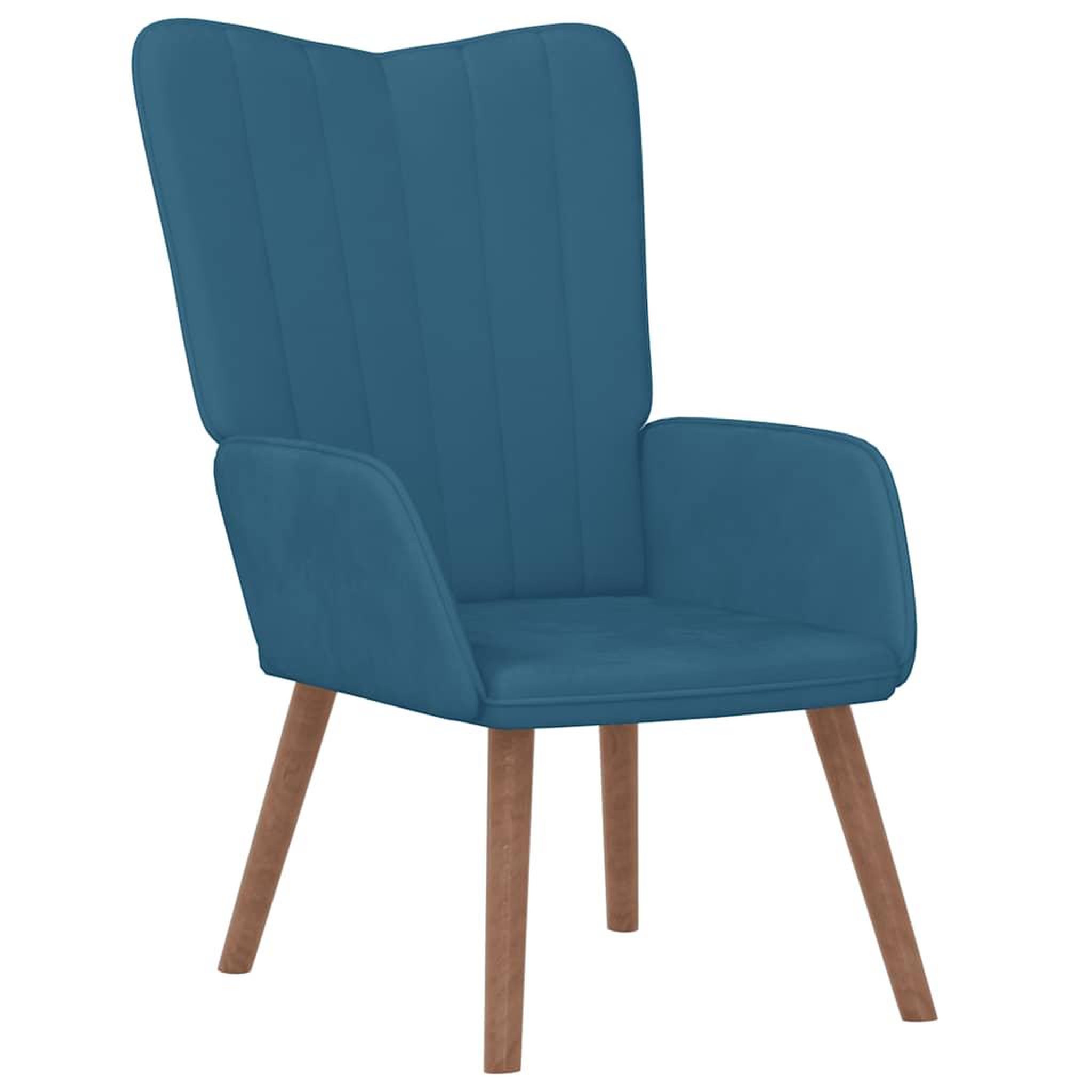 Voir la diapositive 2 : VIDAXL Chaise de relaxation Bleu Velours