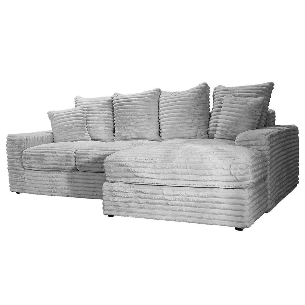 LISA DESIGN Andy - canapé d'angle droit 4 places en fausse fourrure côtelée