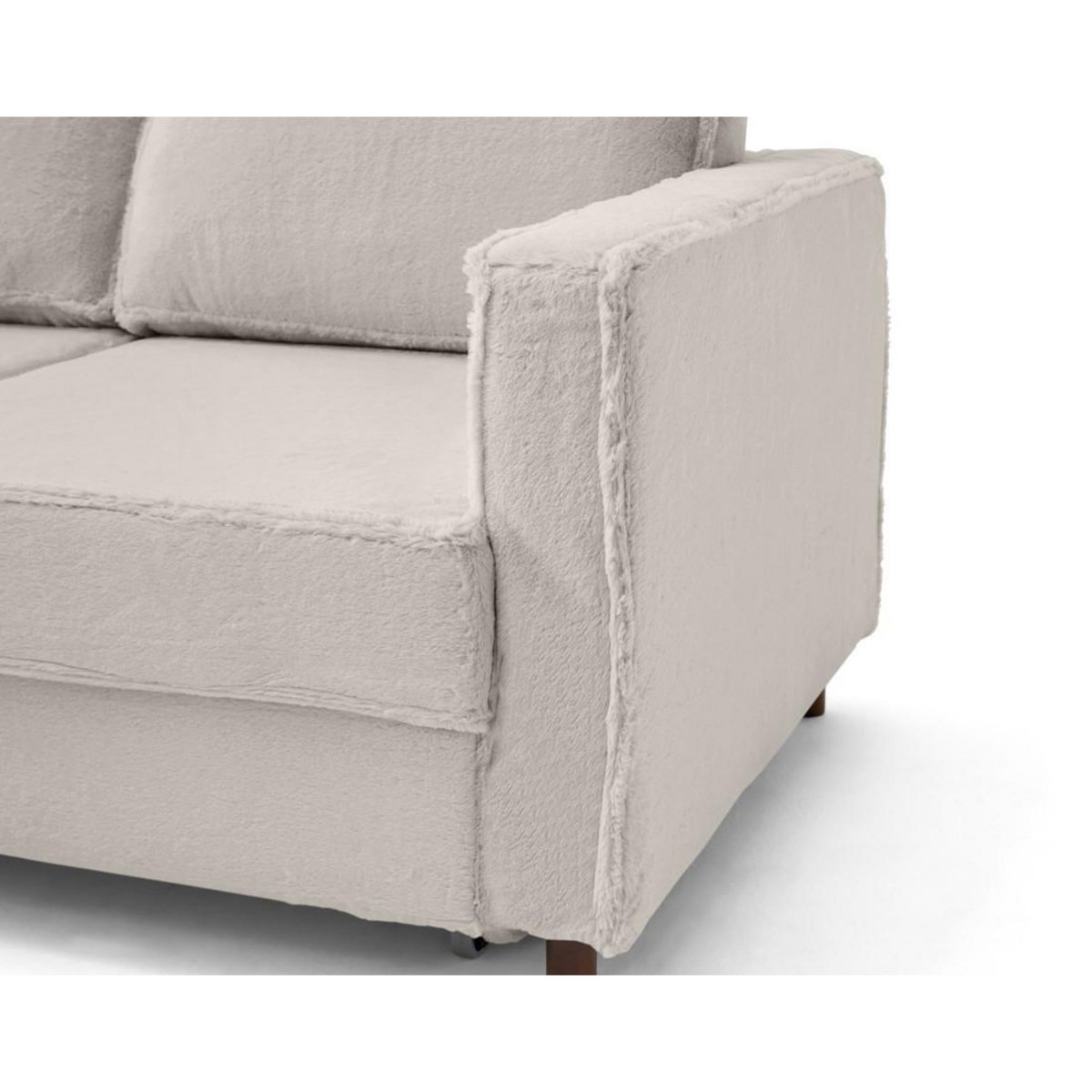 LISA DESIGN Jake - canapé d'angle gauche 5 places convertible en fausse fourrure