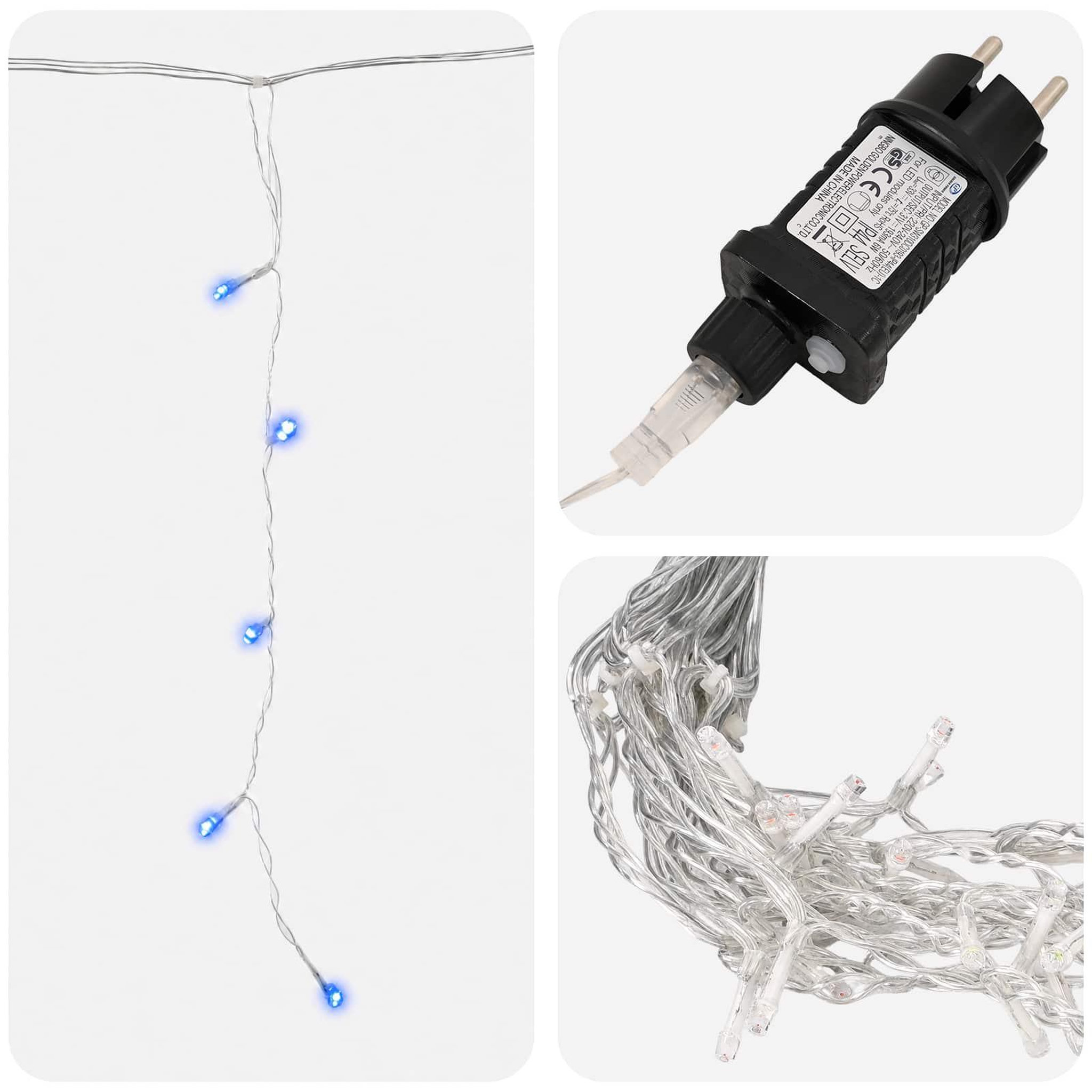 Voir la diapositive 5 : VIDAXL Rideaux lumineux 798 LED Bleu 2000 x 72 cm