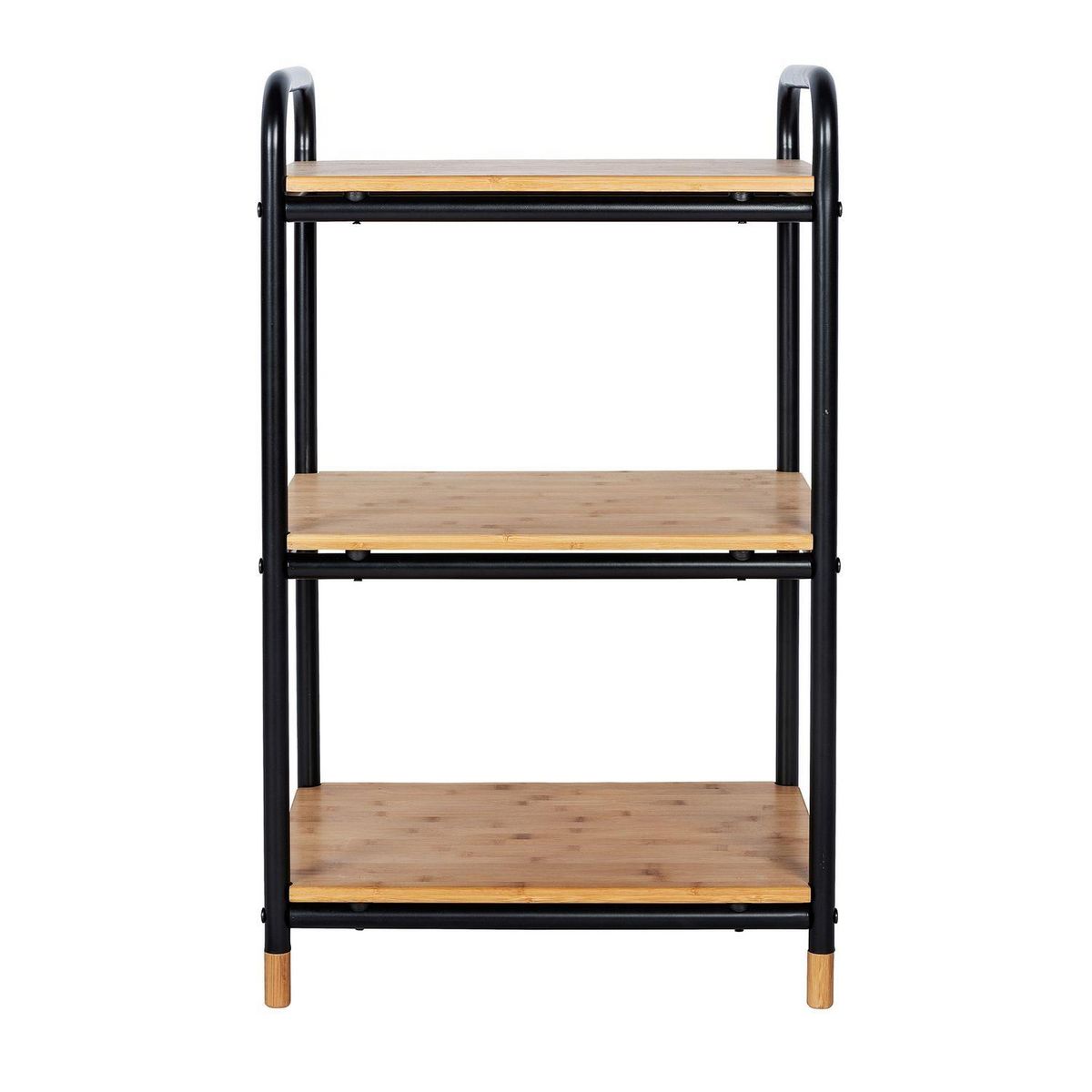 Wenko Etagère basse 3 niveaux en MDF et Métal - Noir et Beige