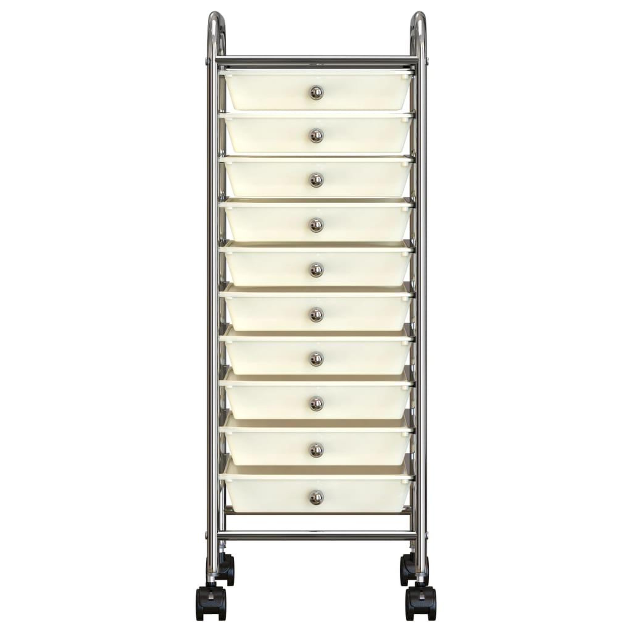 Voir la diapositive 3 : VIDAXL Chariot de rangement mobile a 10 tiroirs Blanc Plastique