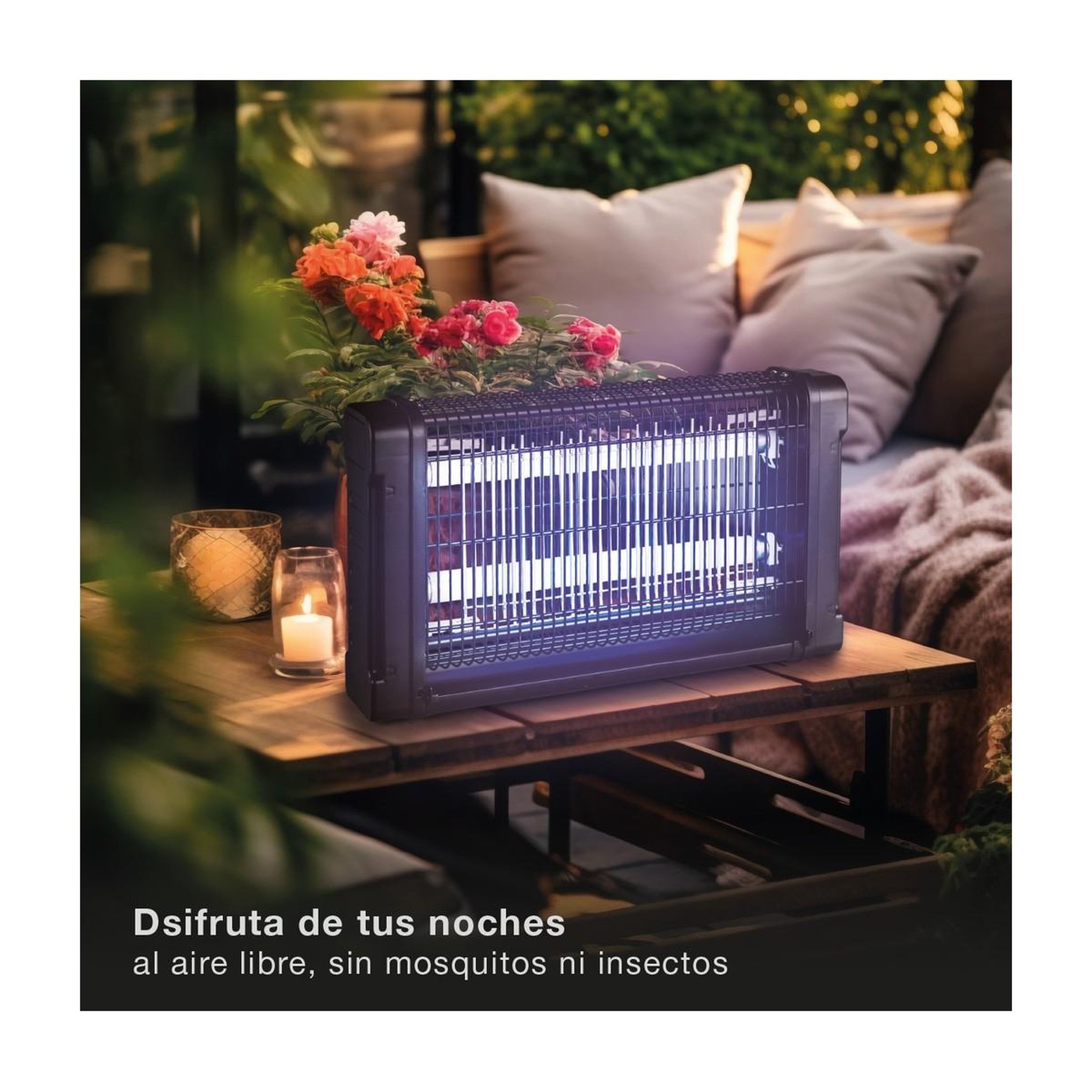 Voir la diapositive 4 : INTEC Lampe anti moustique 40w néon uv intérieur/extérieur piège à insectes 150m2 grille haute tension anti mouches insectes volants