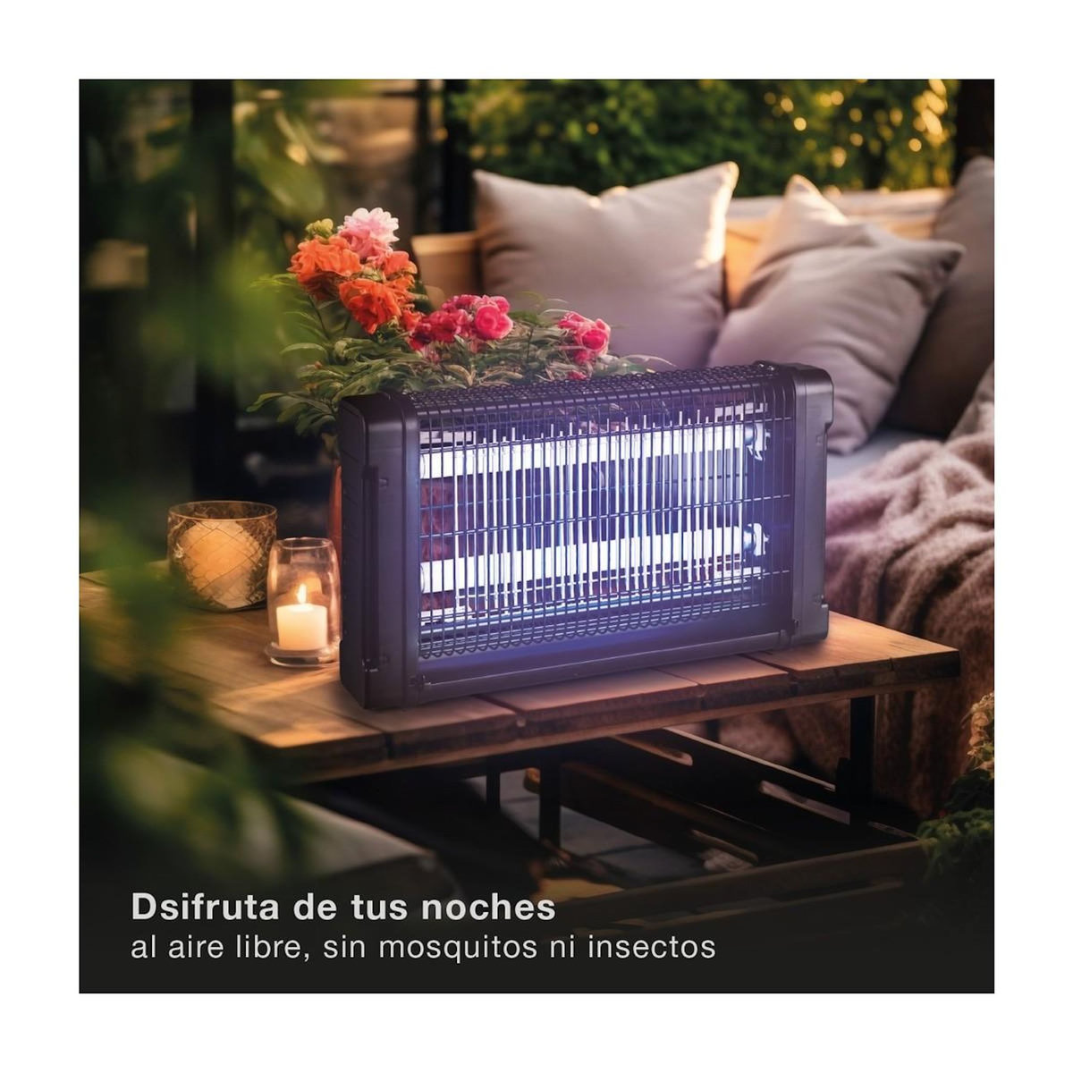 INTEC Lampe Anti Moustique Néon UV 40W Intérieur/Extérieur Piège à Insectes 150m2 Grille Haute Tension Anti Mouches Insectes volants
