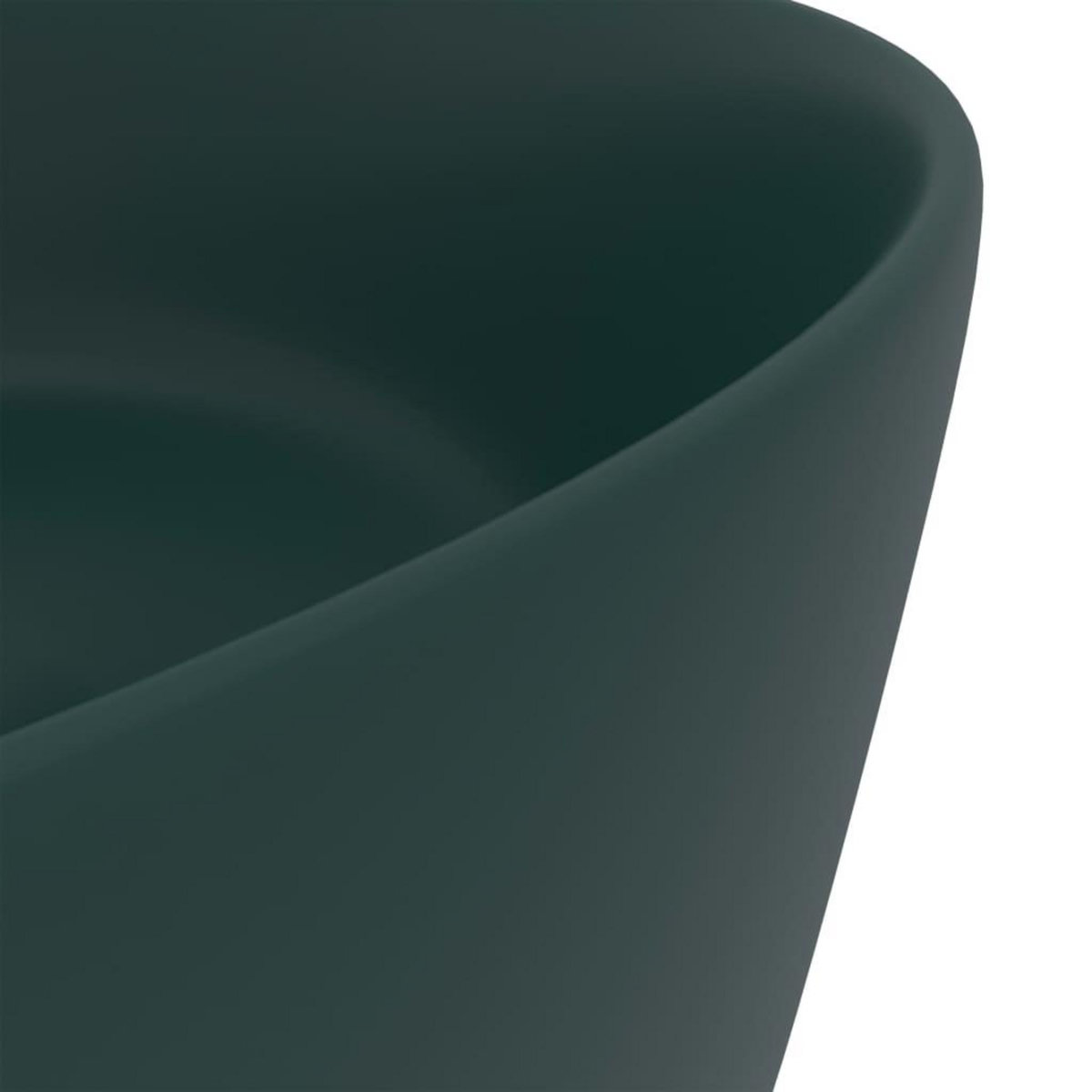 VIDAXL Lavabo rond de luxe Vert fonce mat 40x15 cm Ceramique