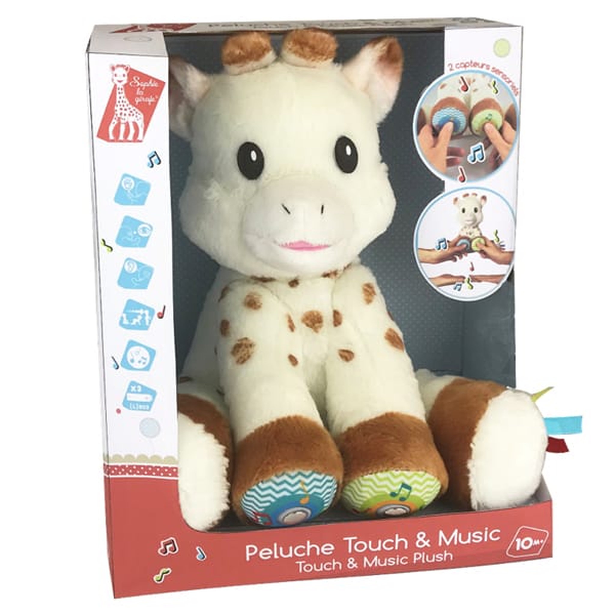 Voir la diapositive 3 : VULLI Peluche interactive touch and music - Sophie la girafe