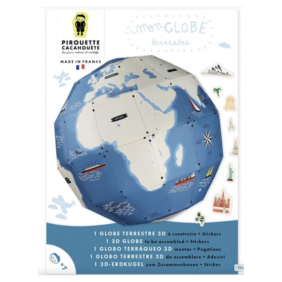 PIROUETTE CACAHOUETE Kit creatif globe terrestre -