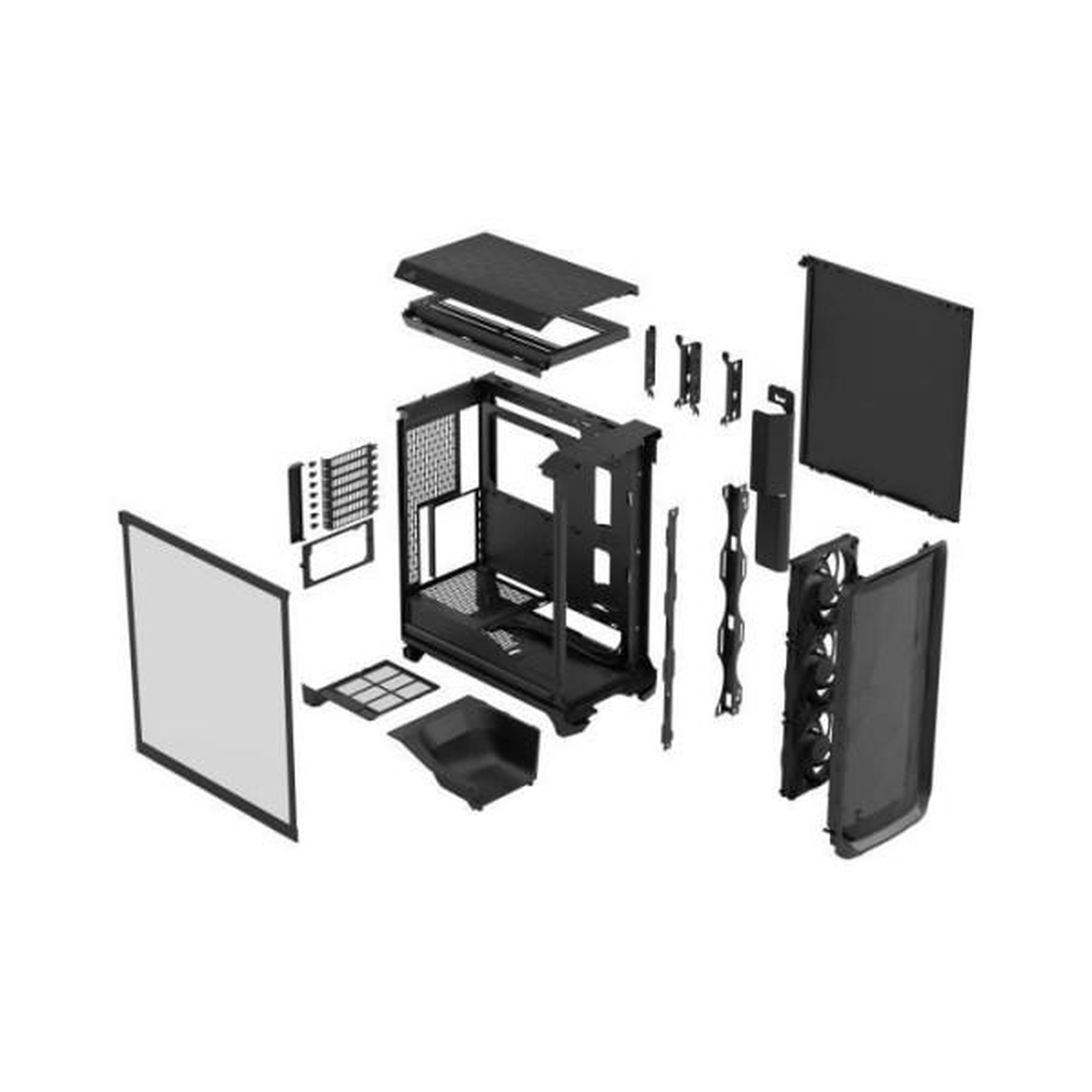 Voir la diapositive 4 : Fractal Design Boîtier PC - FRACTAL DESIGN - Meshify 3 TG - E-ATX (277 mm) - 3 ventilateurs - USB Type C de 20 Gbps - Noir