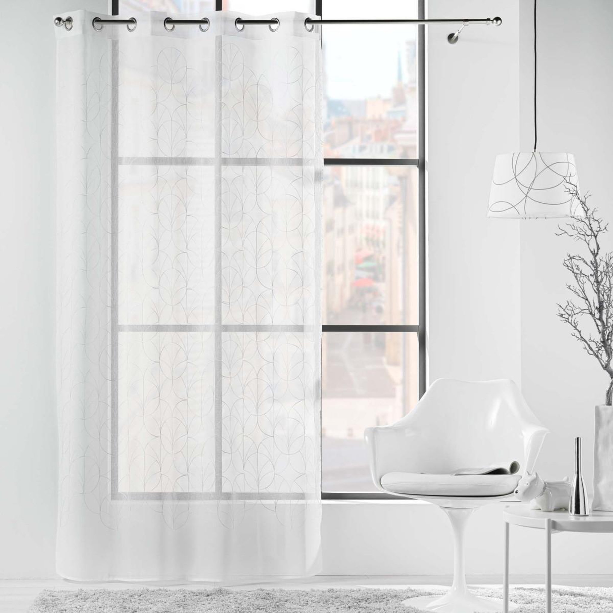 Voir la diapositive 4 : Douceur d'Intérieur Rideau voilage à œillets  felicia  140x240cm blanc
