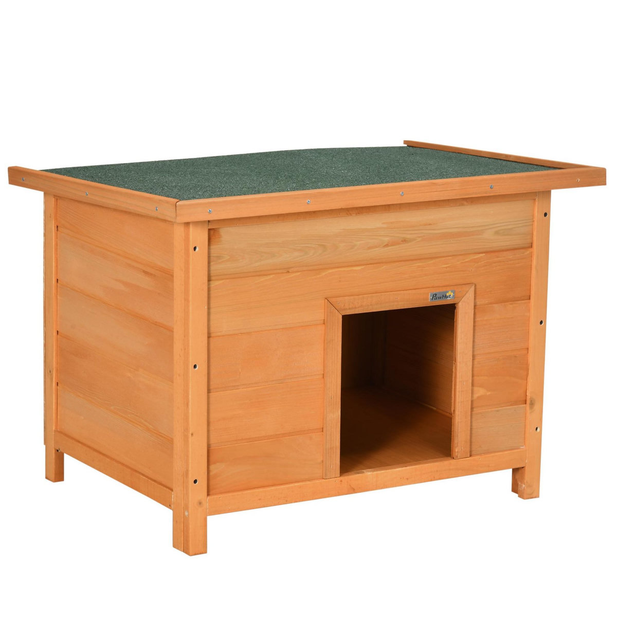 PAWHUT Niche chien sur pied dim. 85L x 58l x 58H cm - toit ouvrant bitumé vert - bois sapin pré-huilé