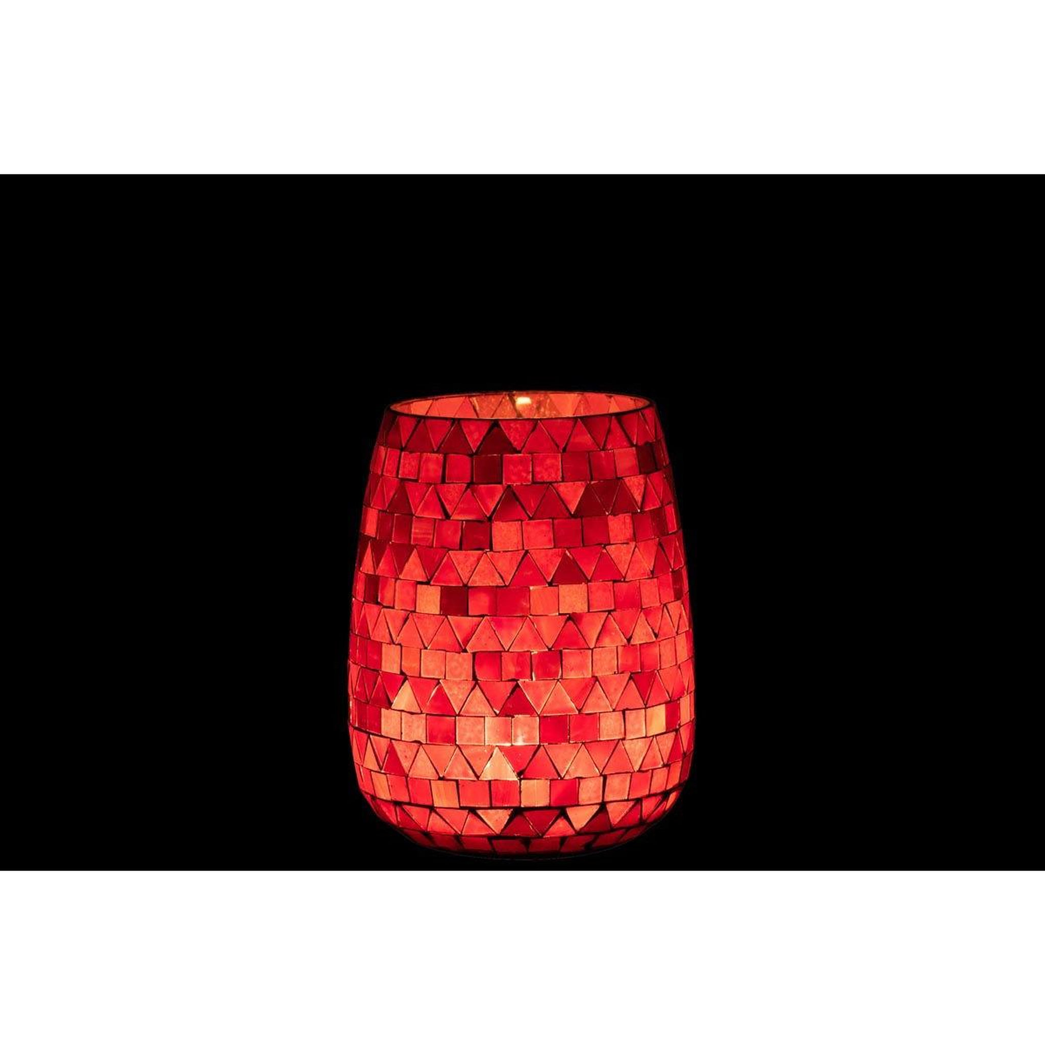 Voir la diapositive 4 : J-LINE Photophore Design Triangle  Sweet Valentine  16cm Rouge & Rose