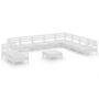 Voir la diapositive 2 : VIDAXL Salon de jardin 11 pcs Bois de pin massif Blanc