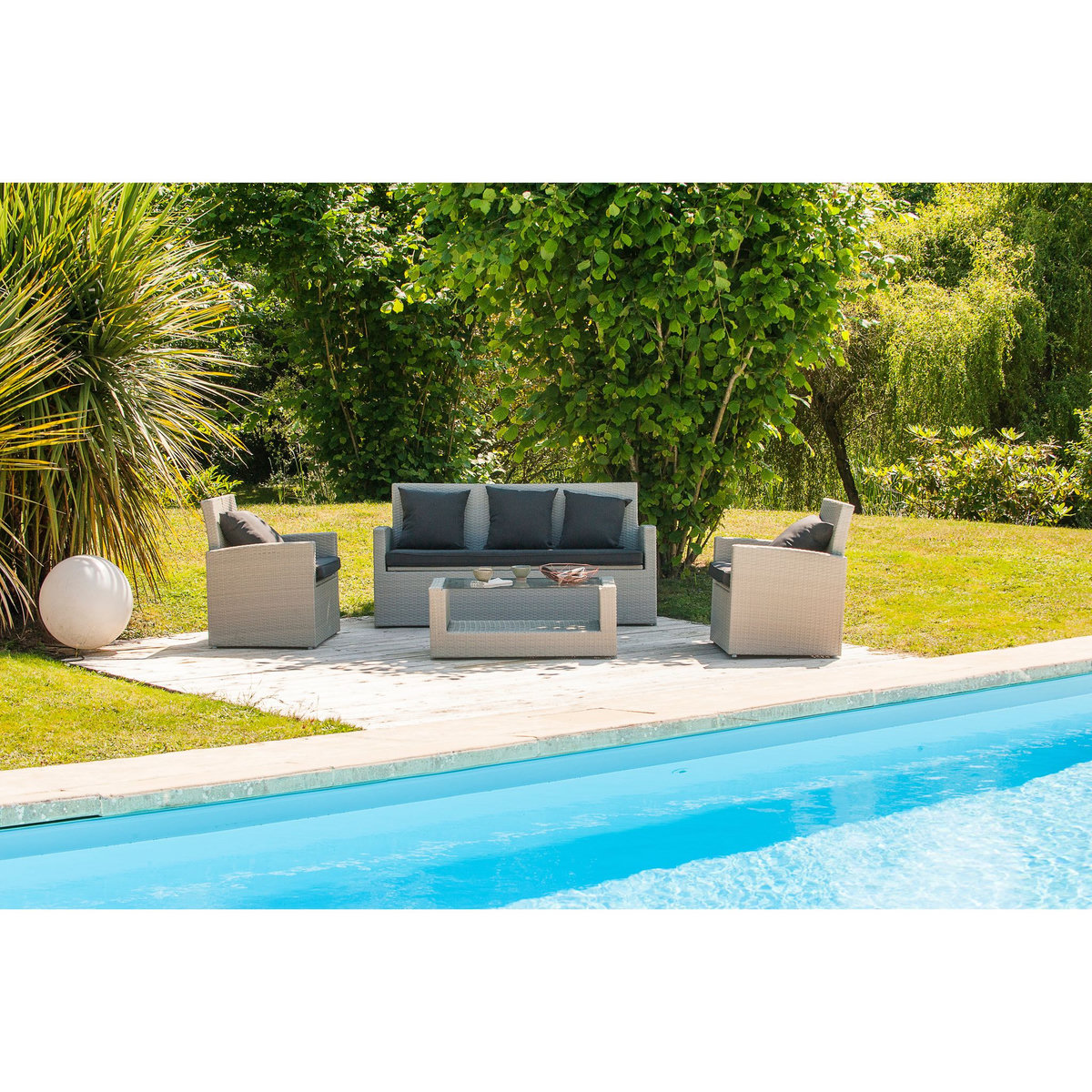 DCB GARDEN Salon bas de jardin 5 places PORTOVECCHIO 