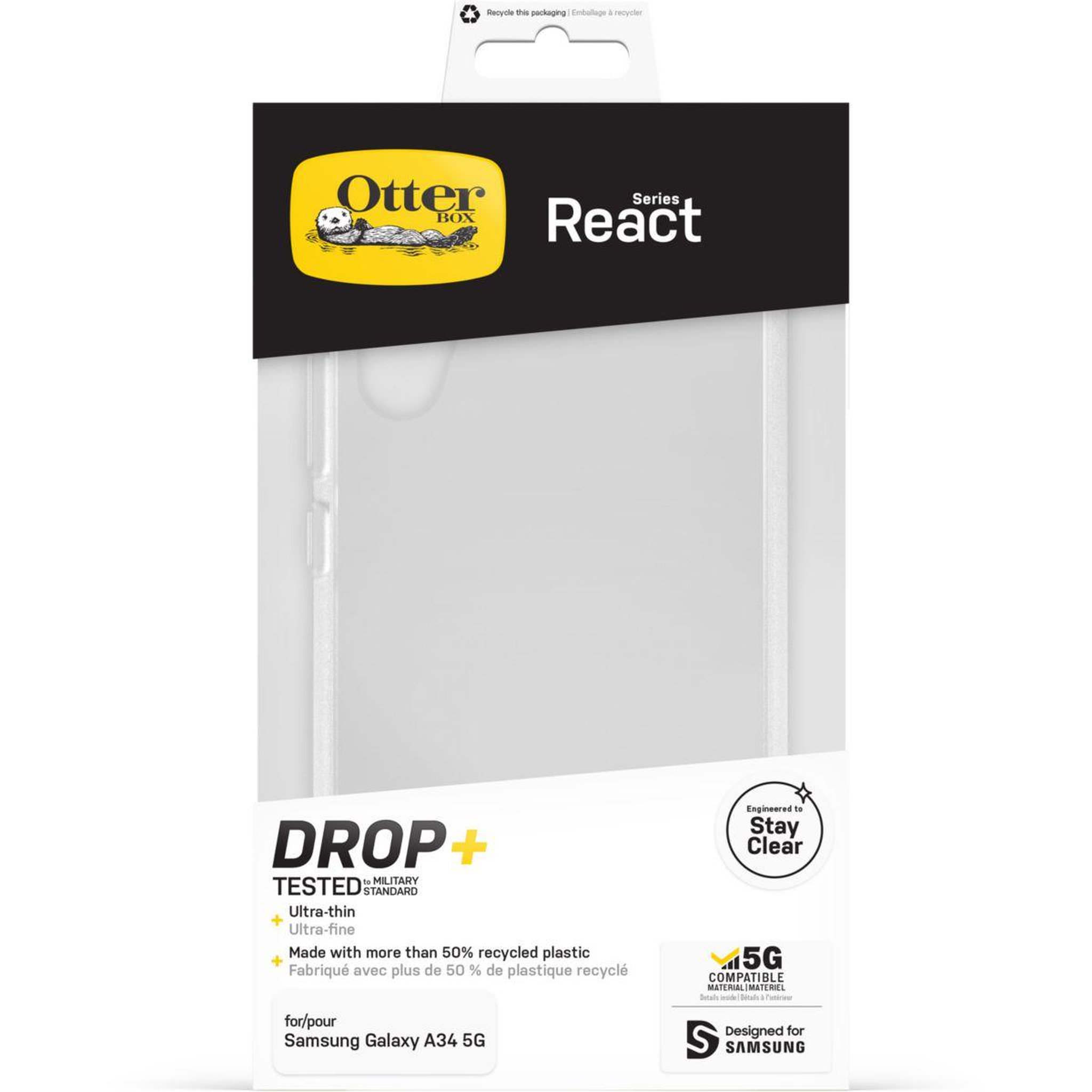 Voir la diapositive 5 : Otterbox Coque samsung a34 5g react transparent