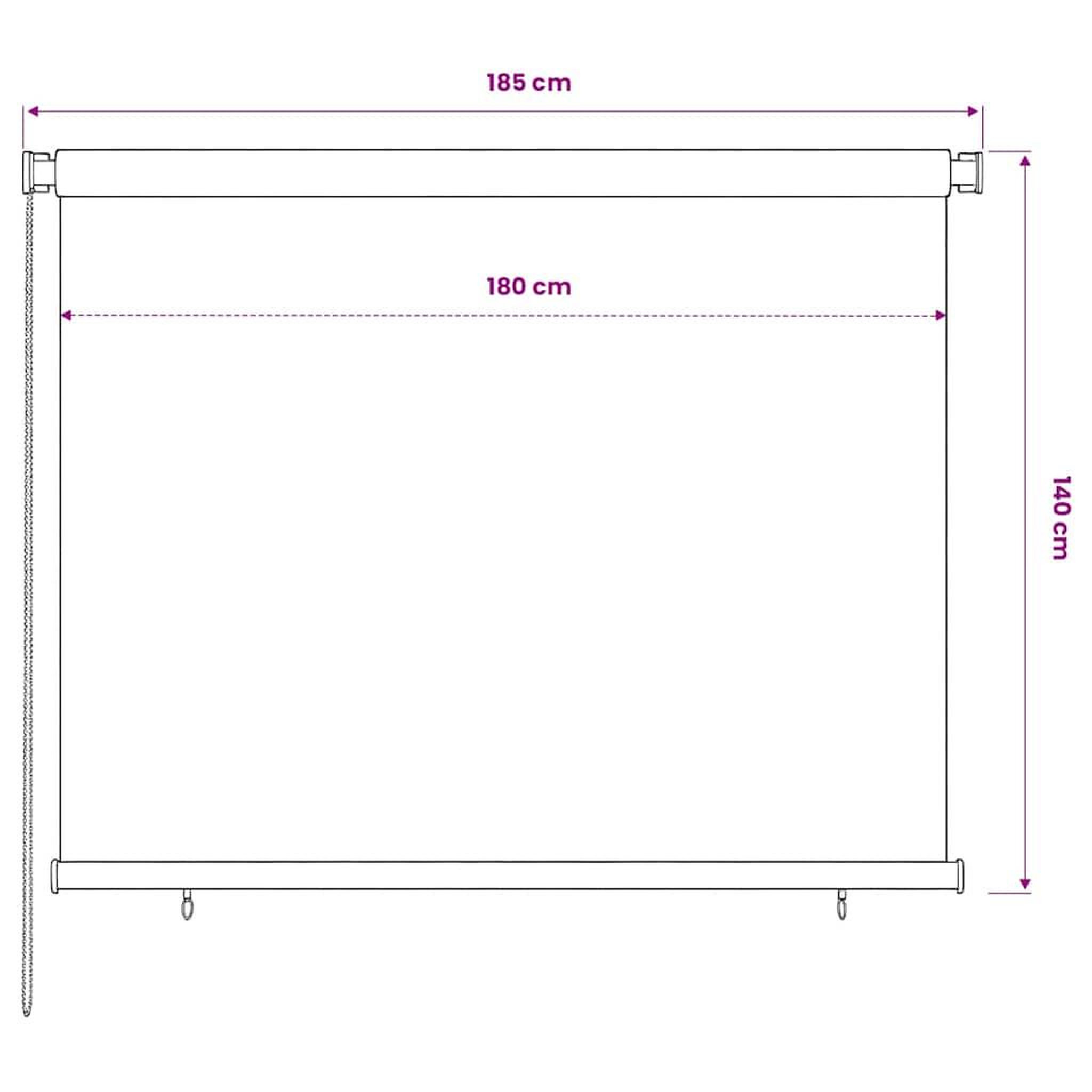 Voir la diapositive 6 : VIDAXL Store roulant d'exterieur 185 (l) x 140 (h) cm vert fonce hdpe
