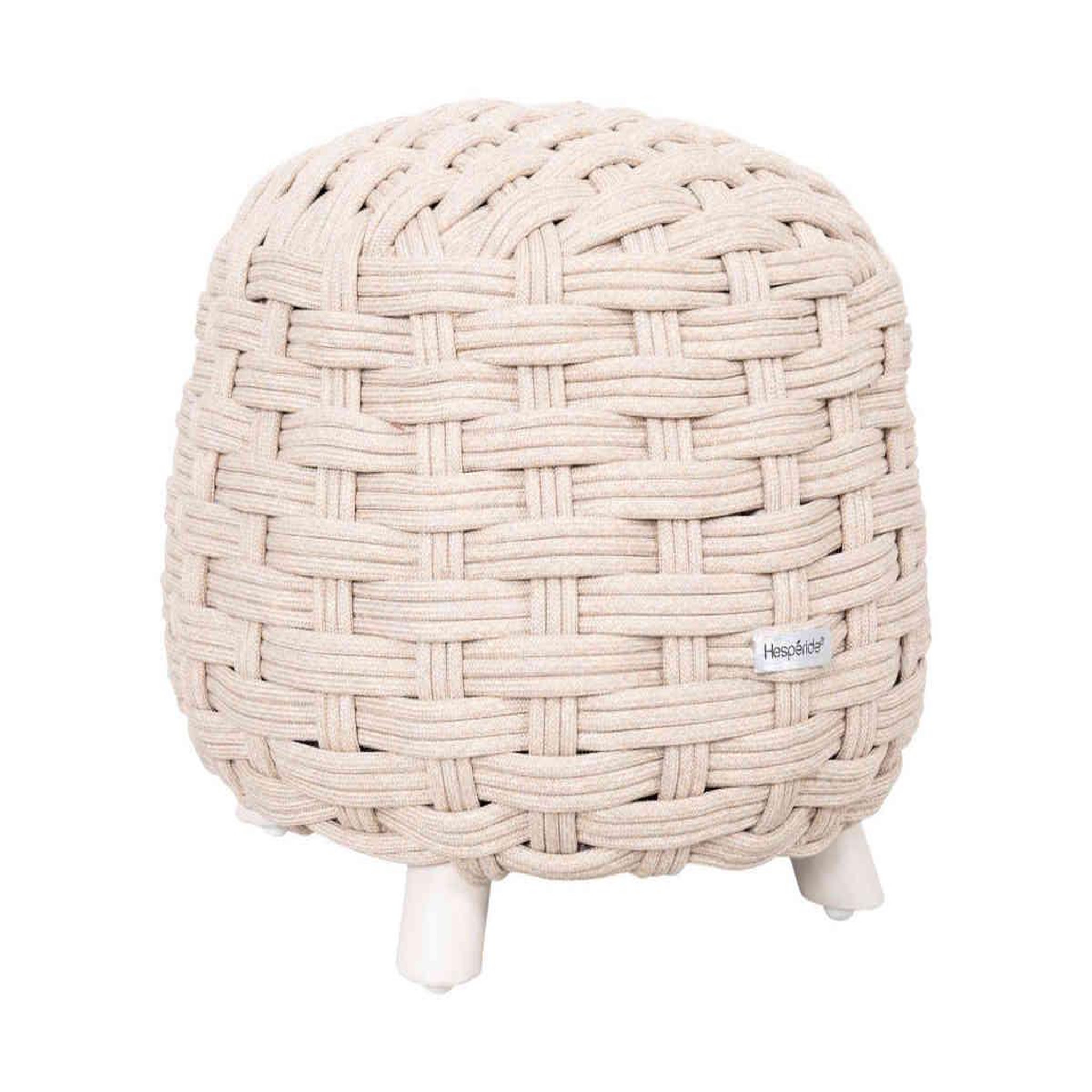 HESPERIDE Pouf obbae pour salon de jardin, en maille synthétique lin - hespéride