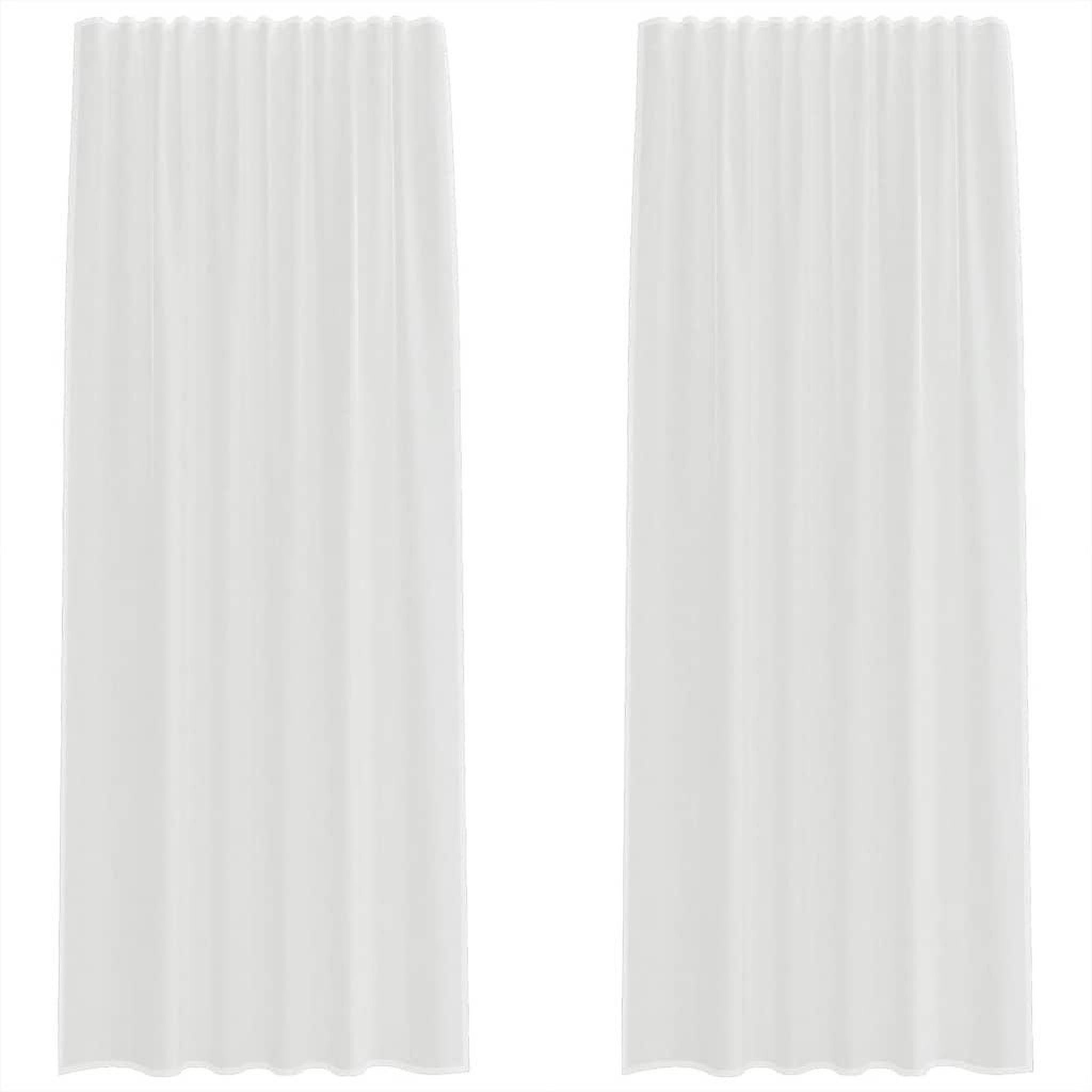 Voir la diapositive 2 : VIDAXL Rideaux en voile avec boucles 2 pcs blanc 140x225 cm