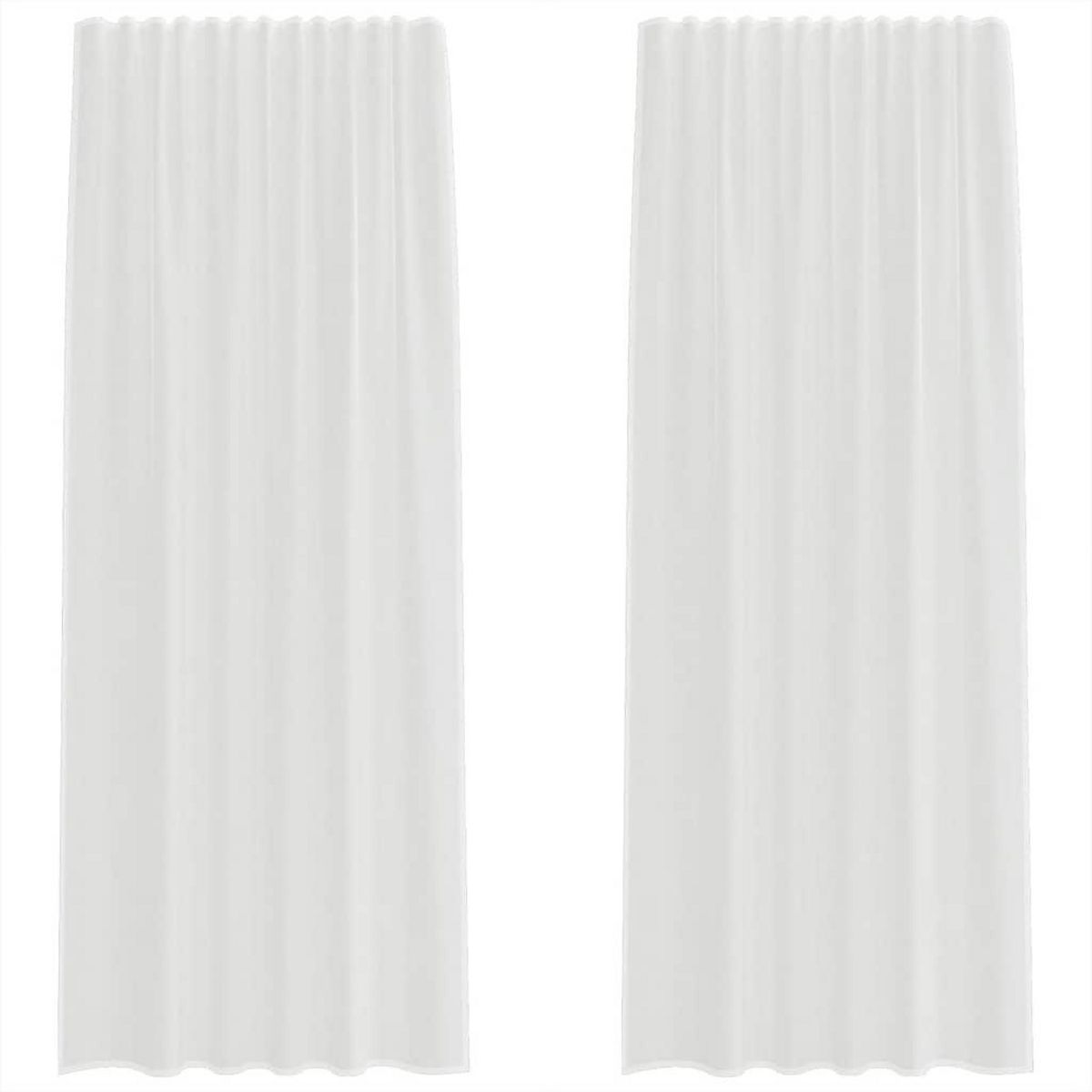 VIDAXL Rideaux en voile avec boucles 2 pcs blanc 140x225 cm