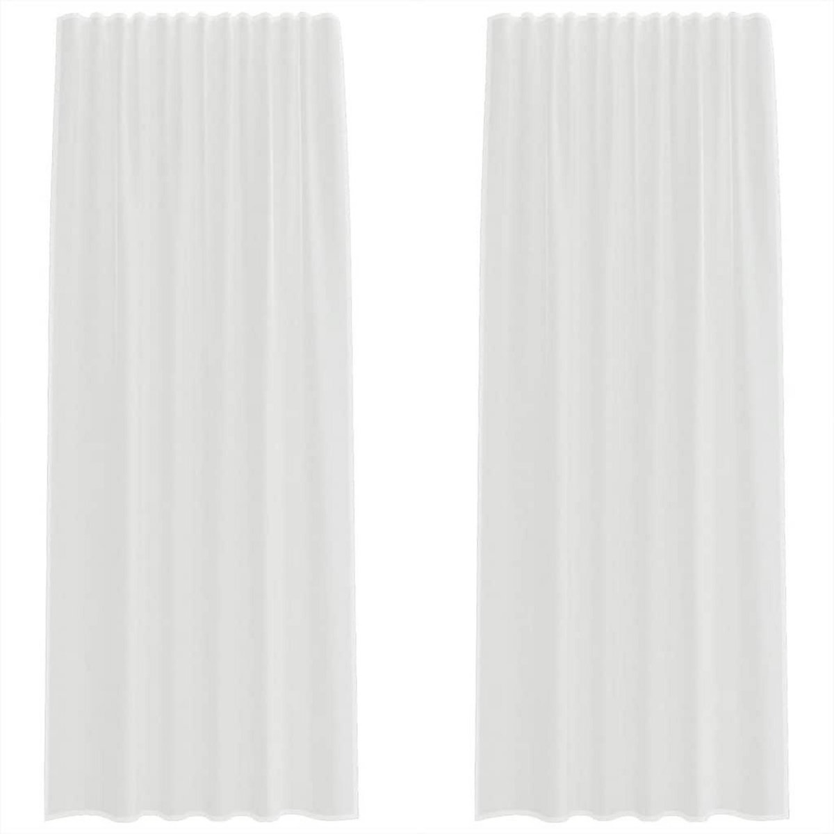 VIDAXL Rideaux en voile avec boucles 2 pcs blanc 140x225 cm