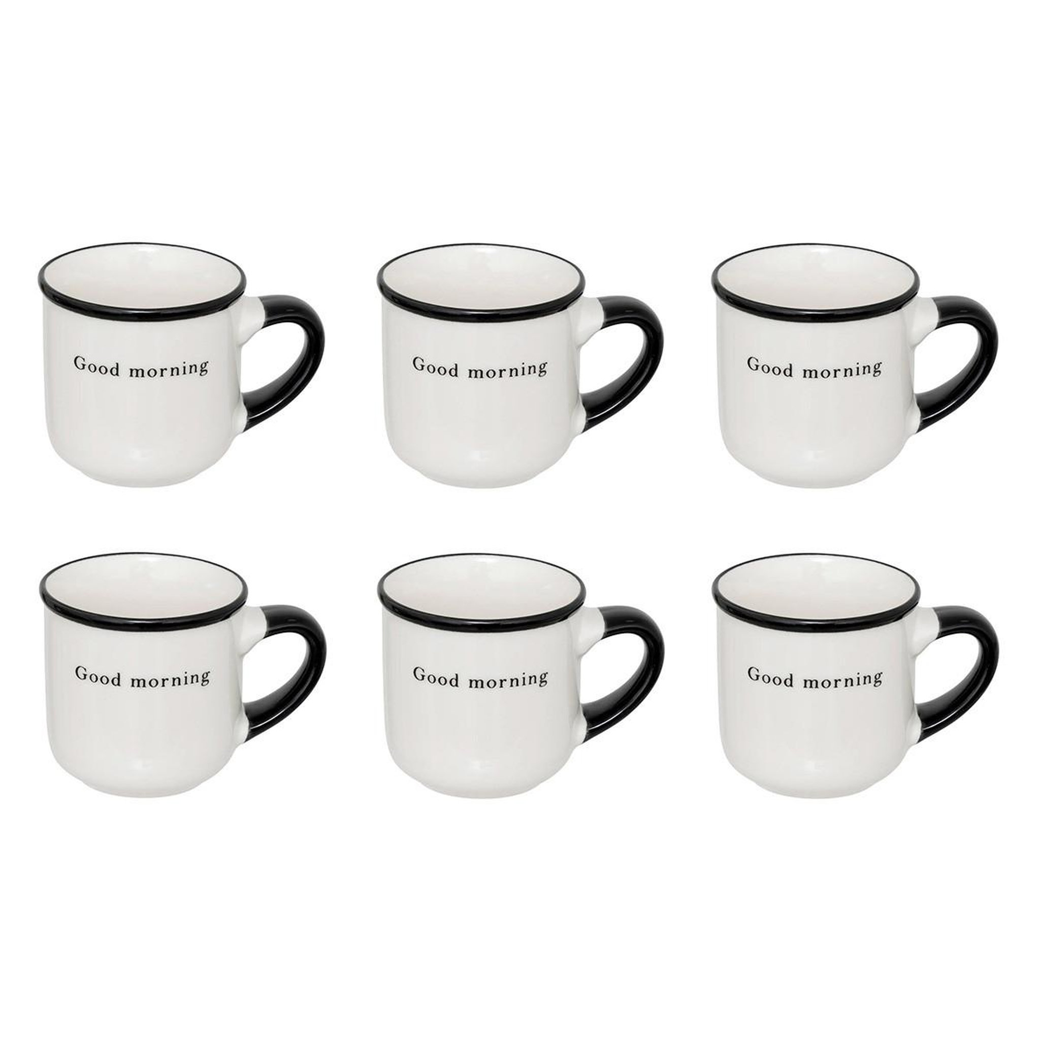 SECRET DE GOURMET Lot de 6 tasses à café  alix  10cl blanc & noir