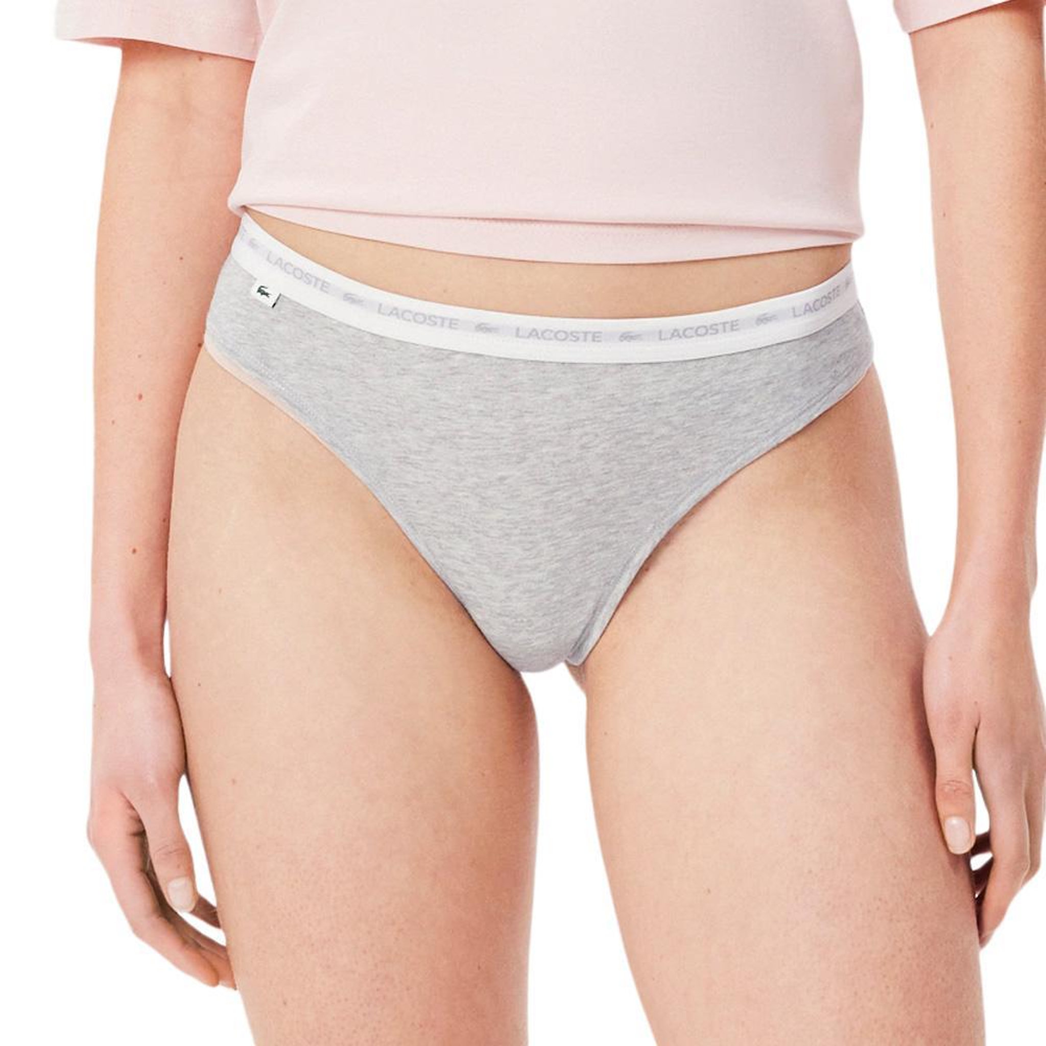 Voir la diapositive 2 : Lacoste X3 strings  gris/noir femme lacoste coton stretch