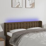 VIDAXL Tete de lit a LED Marron fonce 147x16x78/88 cm Tissu