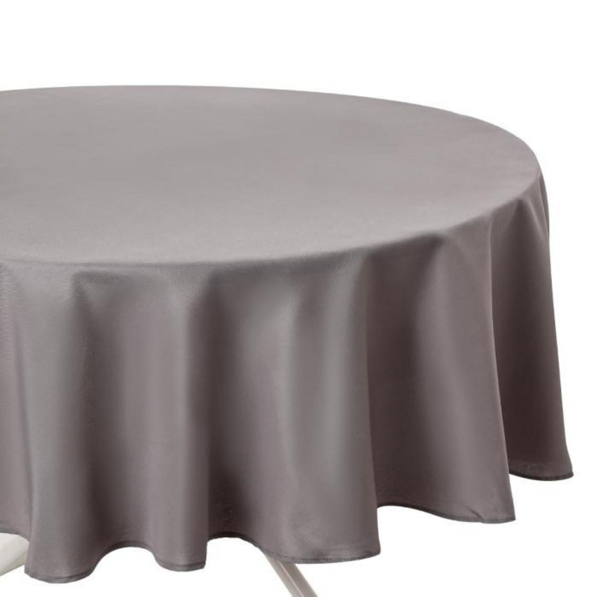 ATMOSPHERA Nappe Antitache Ronde  Unie  180cm Gris