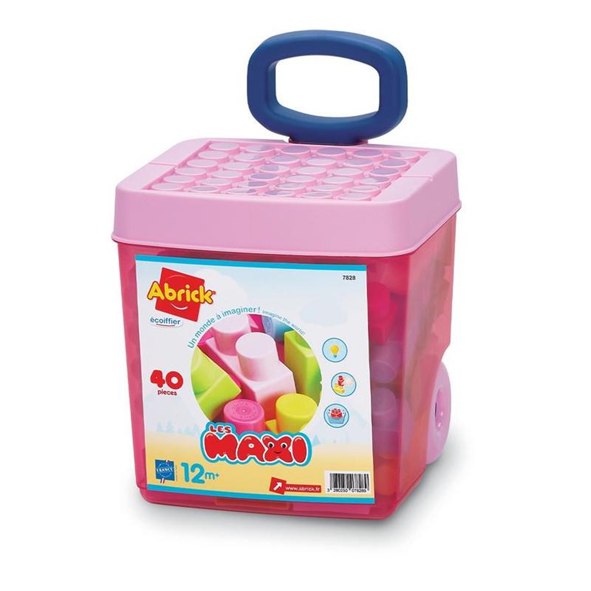 Ecoiffier Jeu de construction Ecoiffier Rolly briques 40 pièces Les Maxi Rose