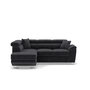 Voir la diapositive 1 : BEST MOBILIER Baoji - canapé d'angle gauche 5 places convertible avec têtières et coffre en velours côtelé