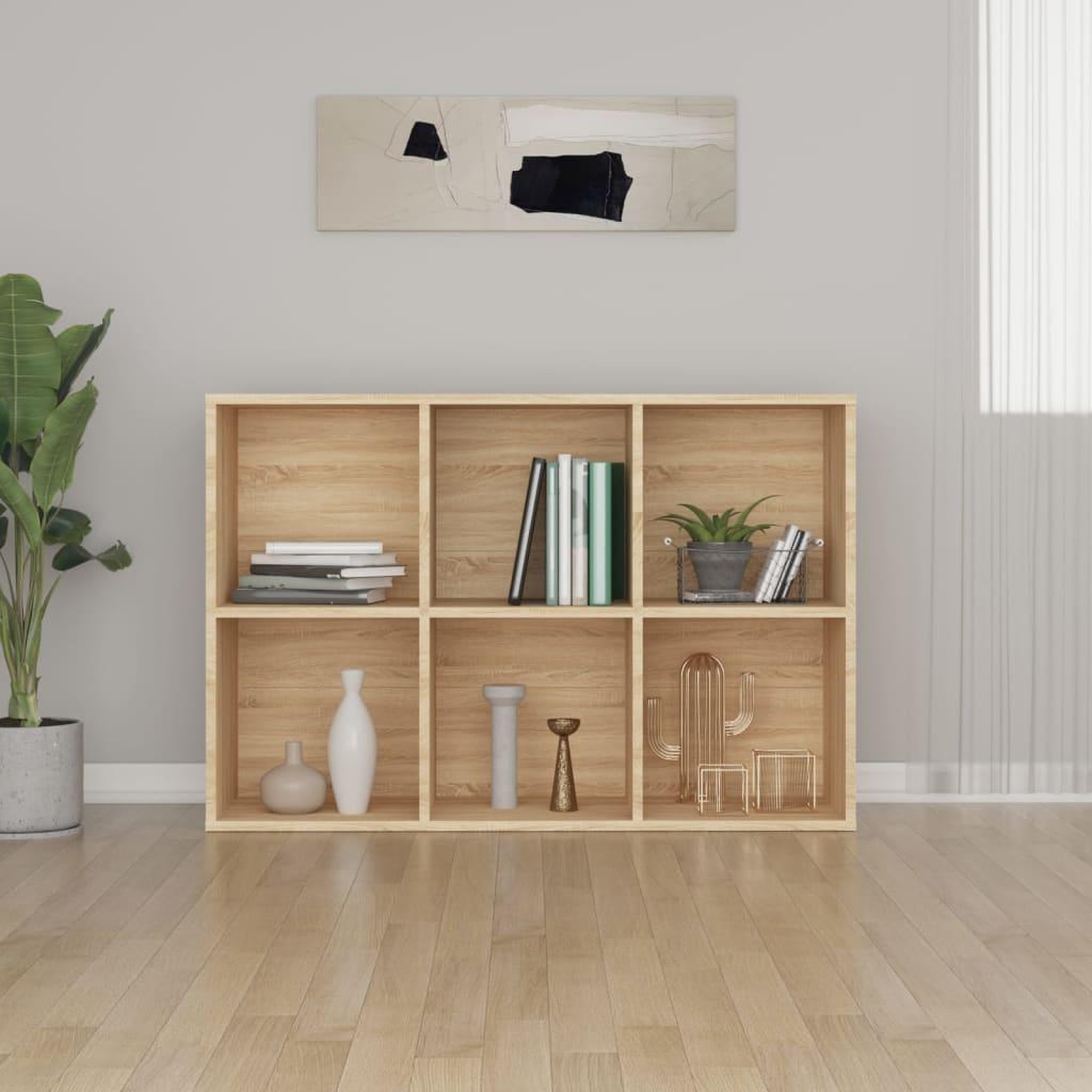 Voir la diapositive 4 : VIDAXL Bibliotheque/Buffet chene sonoma 66x30x98 cm bois d'ingenierie
