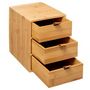 Voir la diapositive 2 : FIVE Boîte Déco 3 Tiroirs  Bambou  21cm Naturel