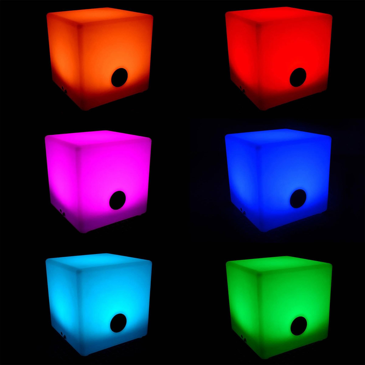 SWEEEK Enceinte Bluetooth lumineuse LED multicolore pour l'extérieur rechargeable - 7 couleurs