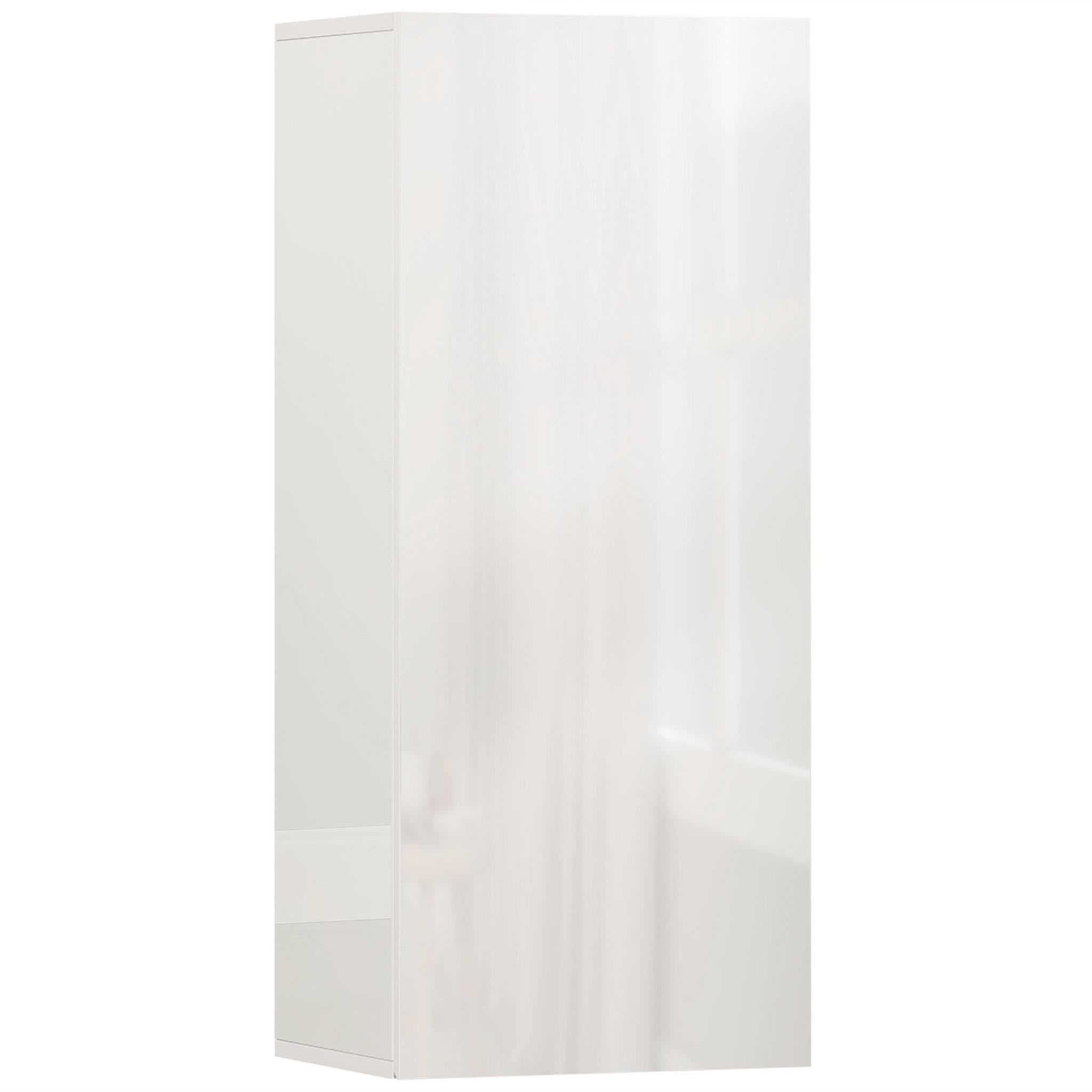 HOMCOM Meuble mural salle de bain blanc laqué porte 2 étagères