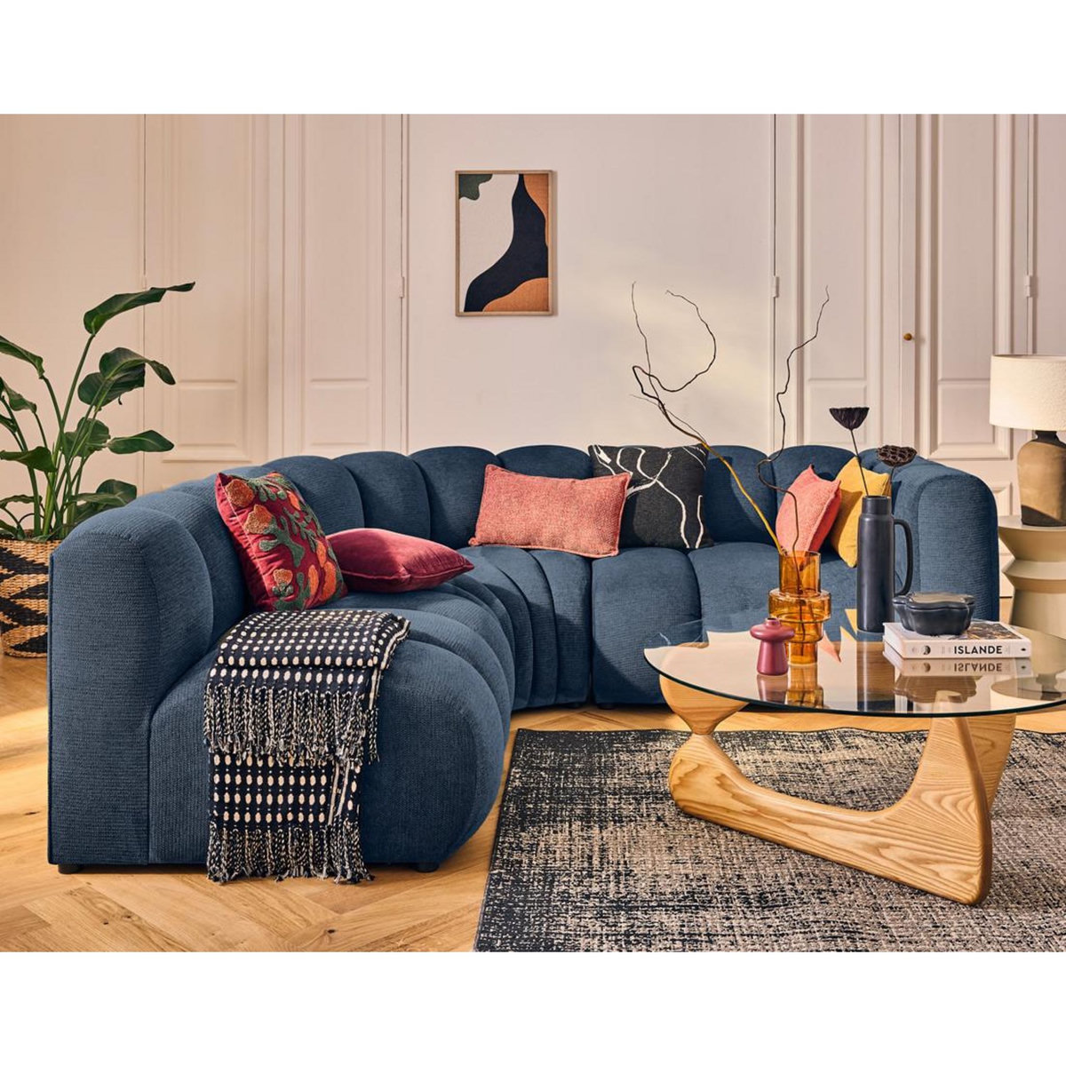 LISA DESIGN Debbie - module d'assise droit en tissu texturé