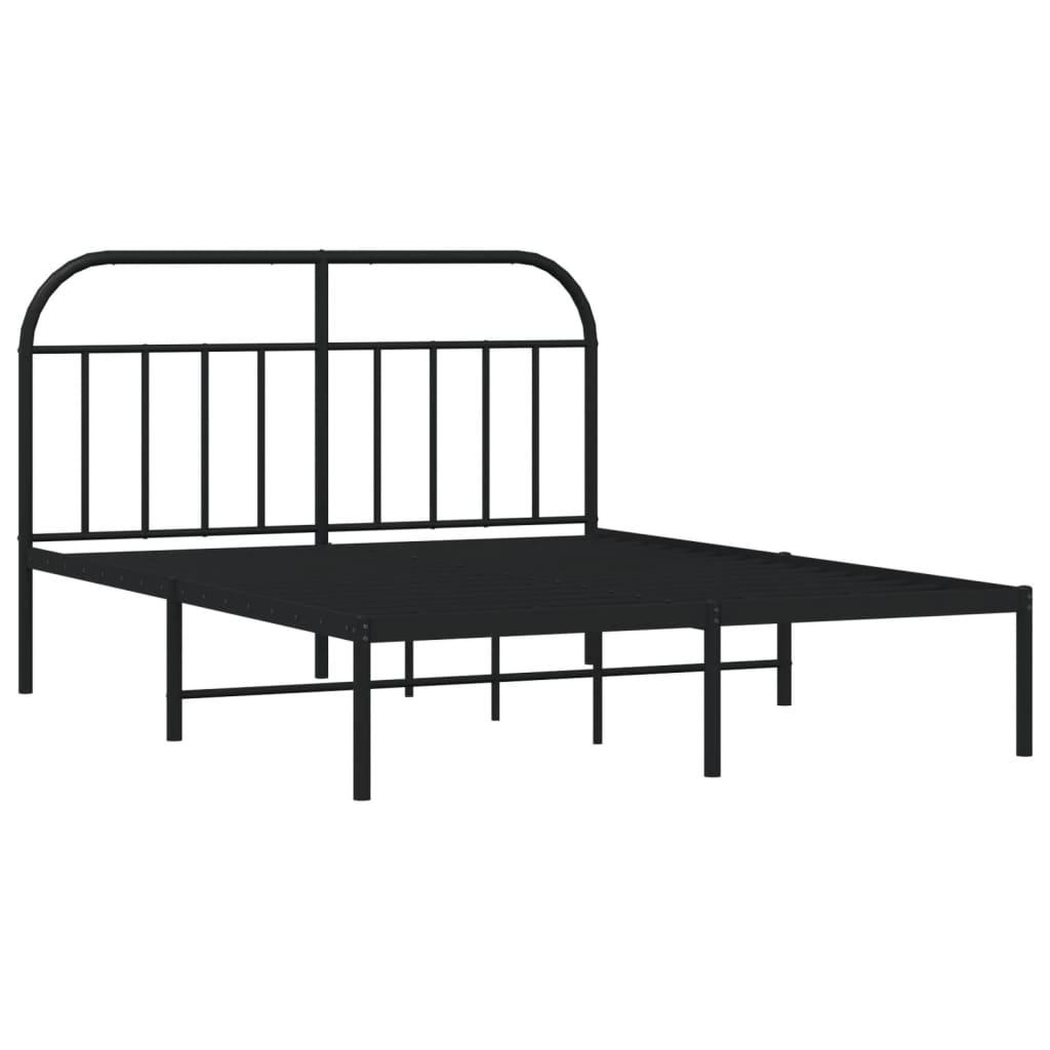 Voir la diapositive 3 : VIDAXL Cadre de lit metal sans matelas avec tete de lit noir 140x200cm