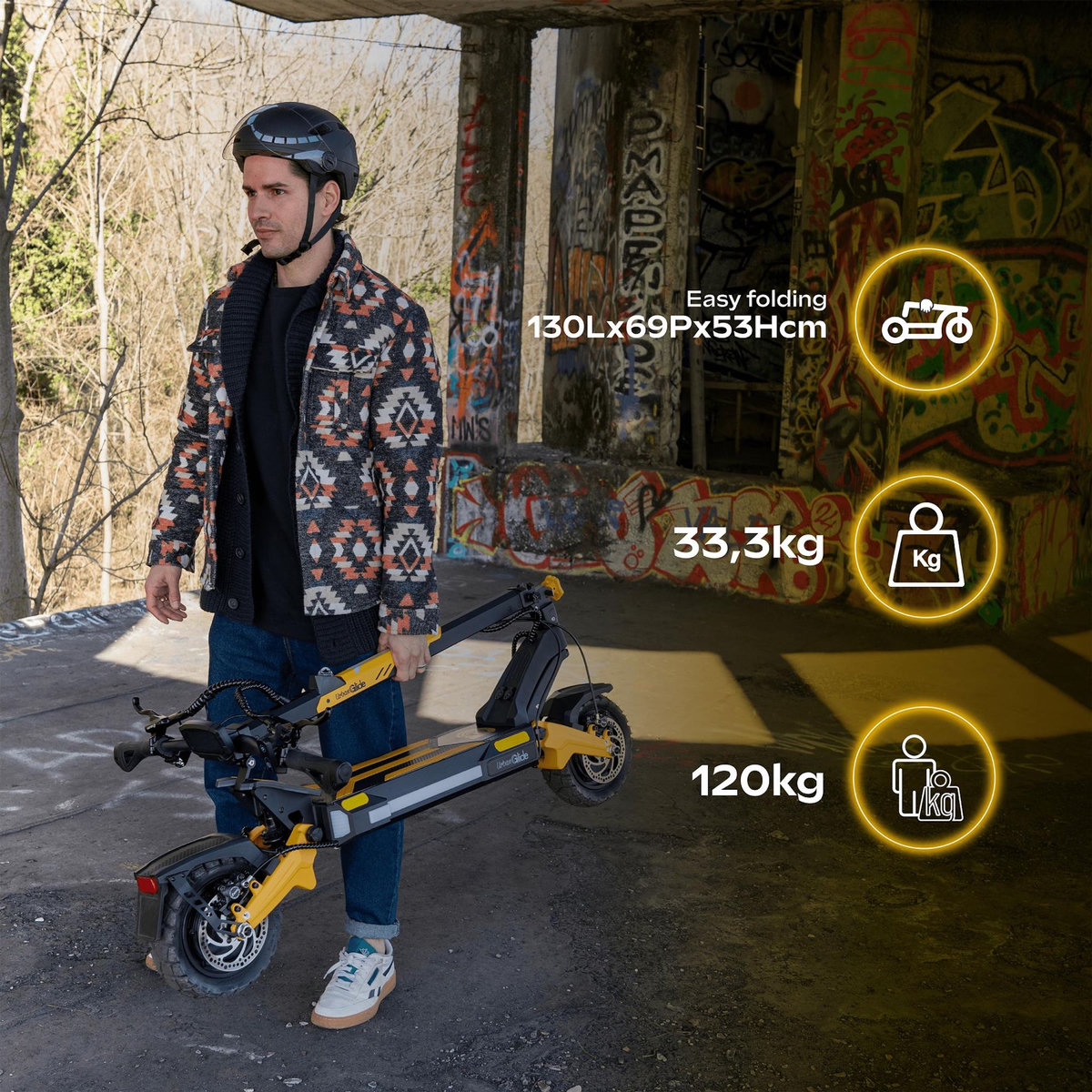 URBANGLIDE Trottinette Électrique Adulte UrbanGlide  1000GT DUO Moteur -  2800W -  Autonomie Jusqu'a 100 km - Pneu Cross 10  Tubeless - Batterie 58V/23Ah - Poids 33Kg