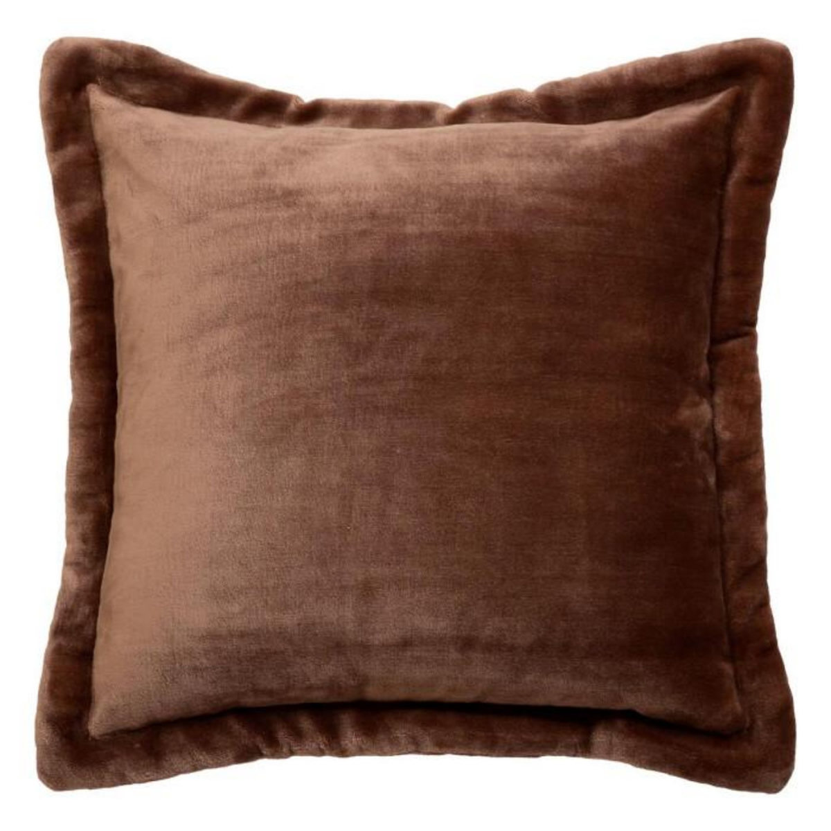 ATMOSPHERA Coussin Déco Flanelle  Cuddly  53x53cm Marron