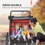 Voir la diapositive 4 : HOMCOM Remorque vélo jogger 2 en 1 enfant drapeau roue avant pivotante réflecteurs barre d'attelage inclus noir rouge