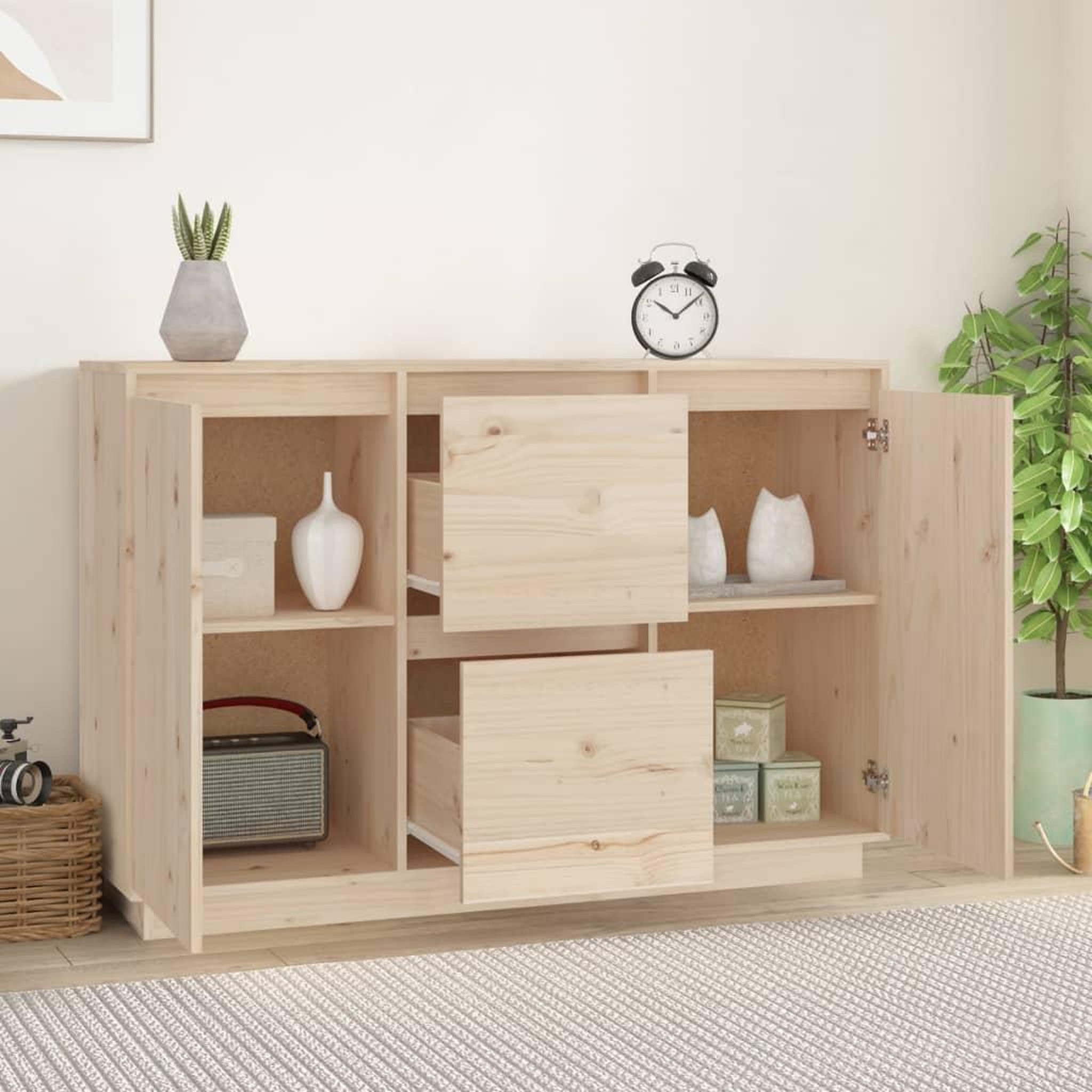 Voir la diapositive 3 : VIDAXL Buffet 111x34x75 cm Bois massif de pin