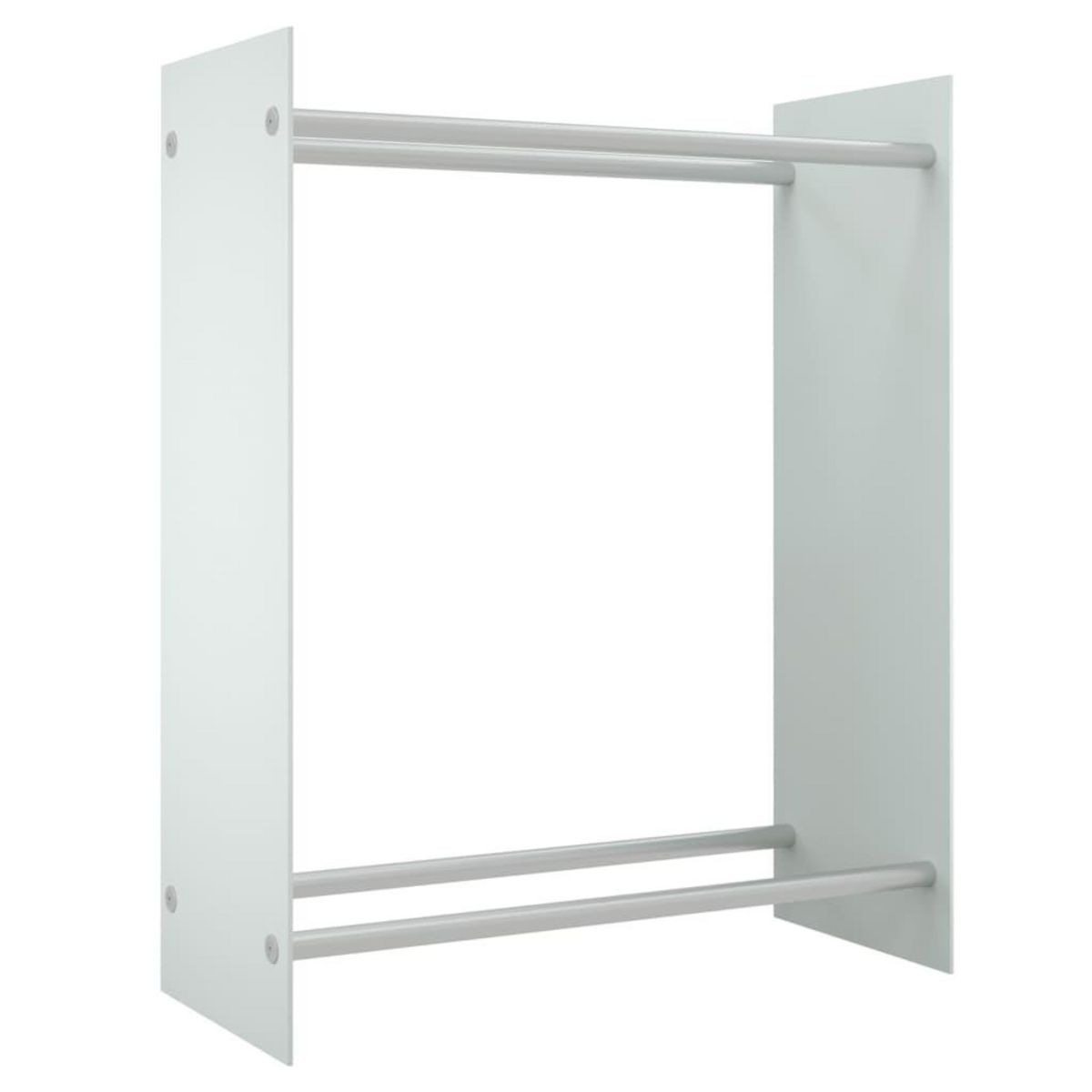 VIDAXL Portant de bois de chauffage Blanc 80x35x100 cm Verre trempe
