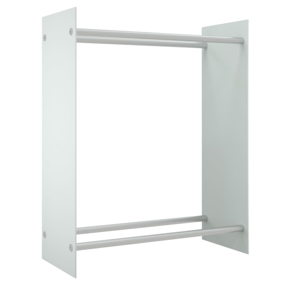 VIDAXL Portant de bois de chauffage Blanc 80x35x100 cm Verre trempe