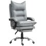 Voir la diapositive 1 : VINSETTO Fauteuil de bureau direction hauteur réglable dossier inclinable repose-pied intégré revêtement synthétique gris