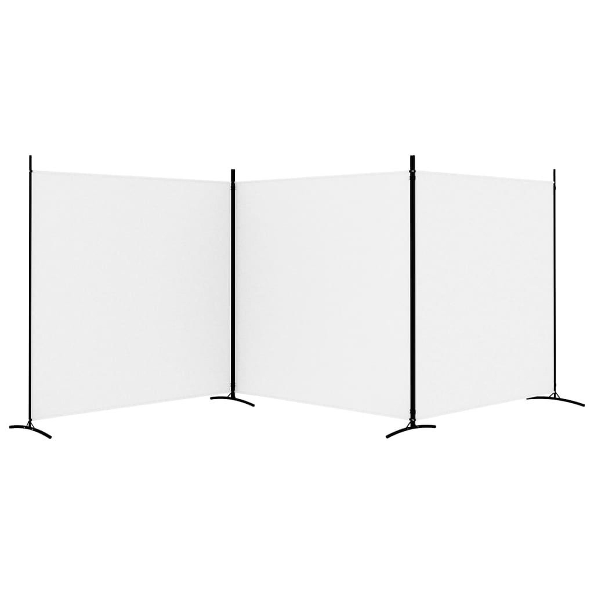 Voir la diapositive 4 : VIDAXL Cloison de separation 3 panneaux Blanc 525x180 cm Tissu