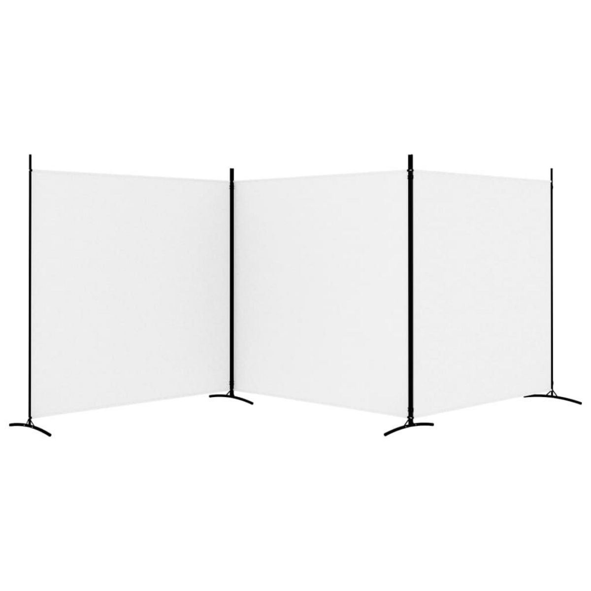 VIDAXL Cloison de separation 3 panneaux Blanc 525x180 cm Tissu
