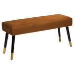 ATMOSPHERA Banc en Polyester effet velours Salomé. Coloris disponibles : Noir