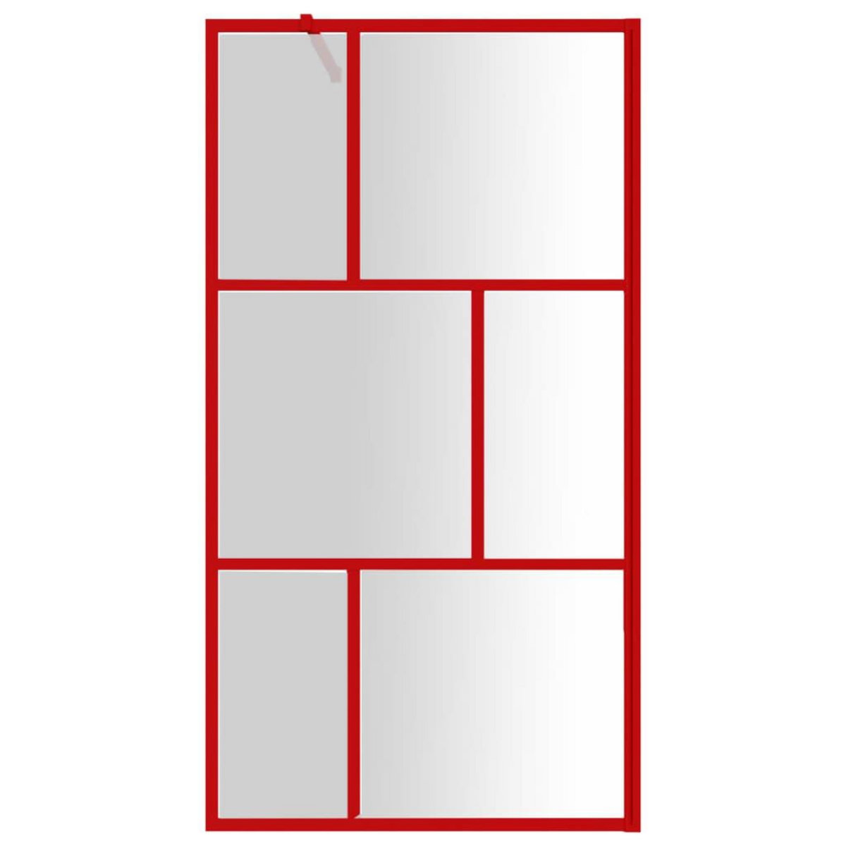 VIDAXL Paroi de douche avec verre ESG transparent rouge 100x195 cm