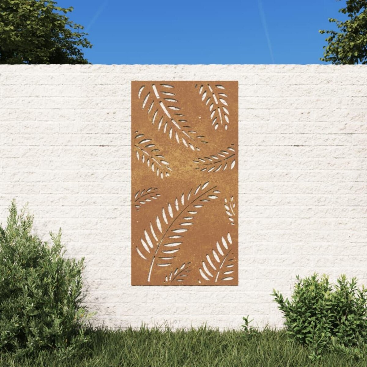 VIDAXL Decoration murale jardin 105x55 cm acier corten design feuille