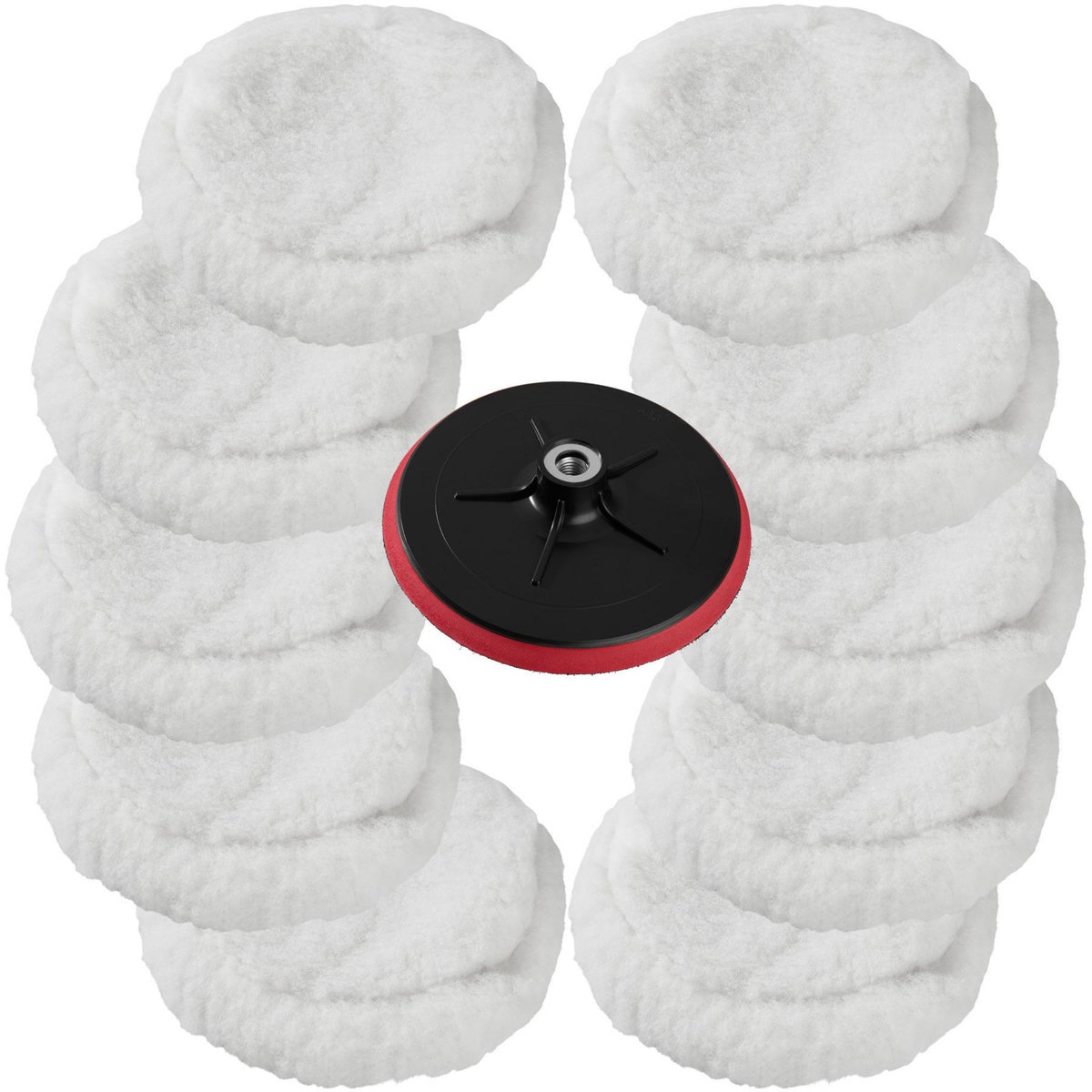 tectake Set d'éponges de polissage 10 peaux de polissage 220mm blanc