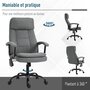 Voir la diapositive 6 : VINSETTO Vinsetto Fauteuil bureau manager massant pivotant hauteur réglable tissu lin gris