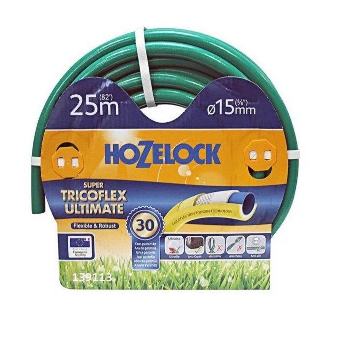 Hozelock Tuyau d'arrosage multi usage Super Tricoflex Ultimate 19mm - 50m - vert